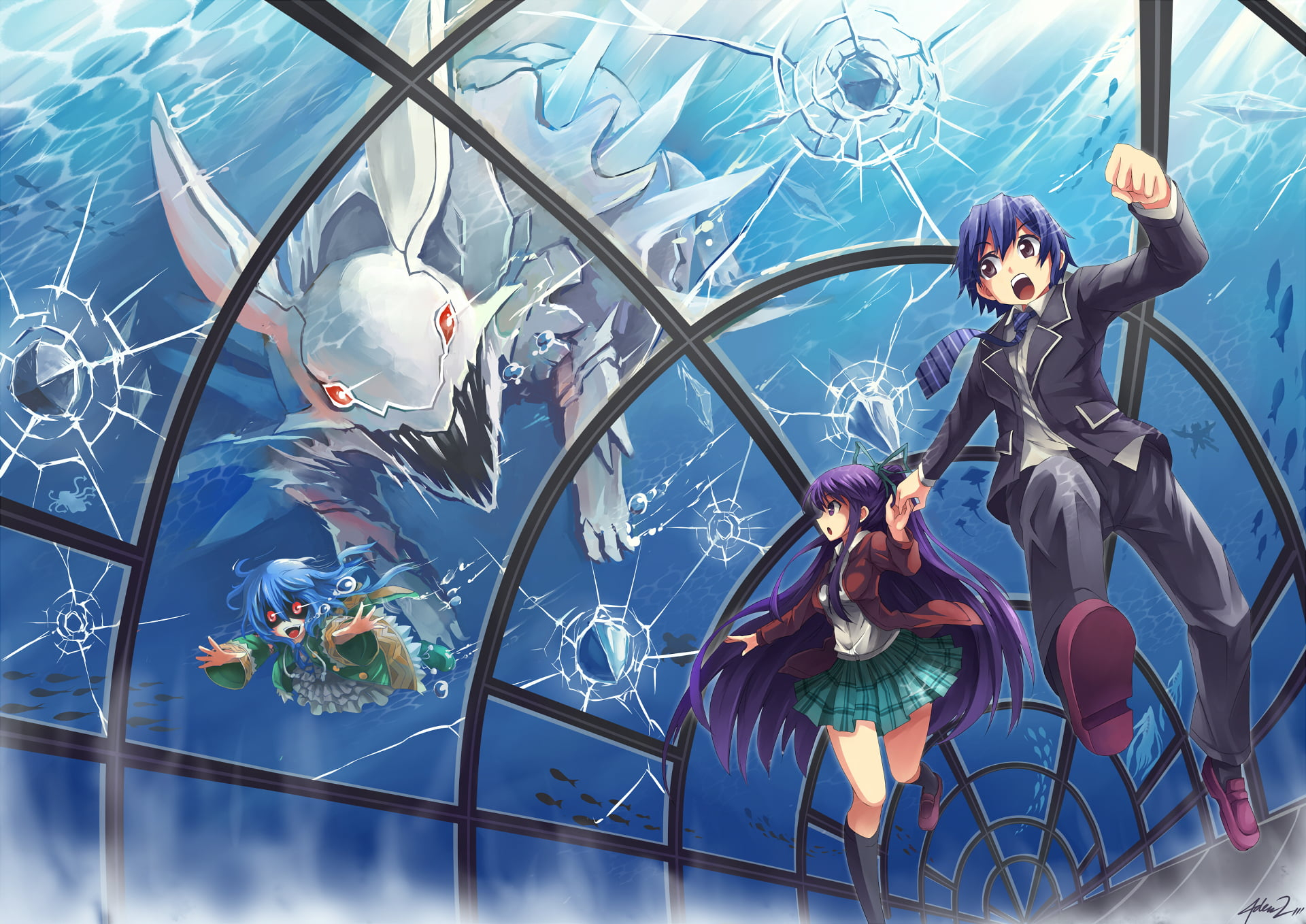 1920x1358 Blue-haired anime character illustration, Yoshino, Date A Live HD wallpaper