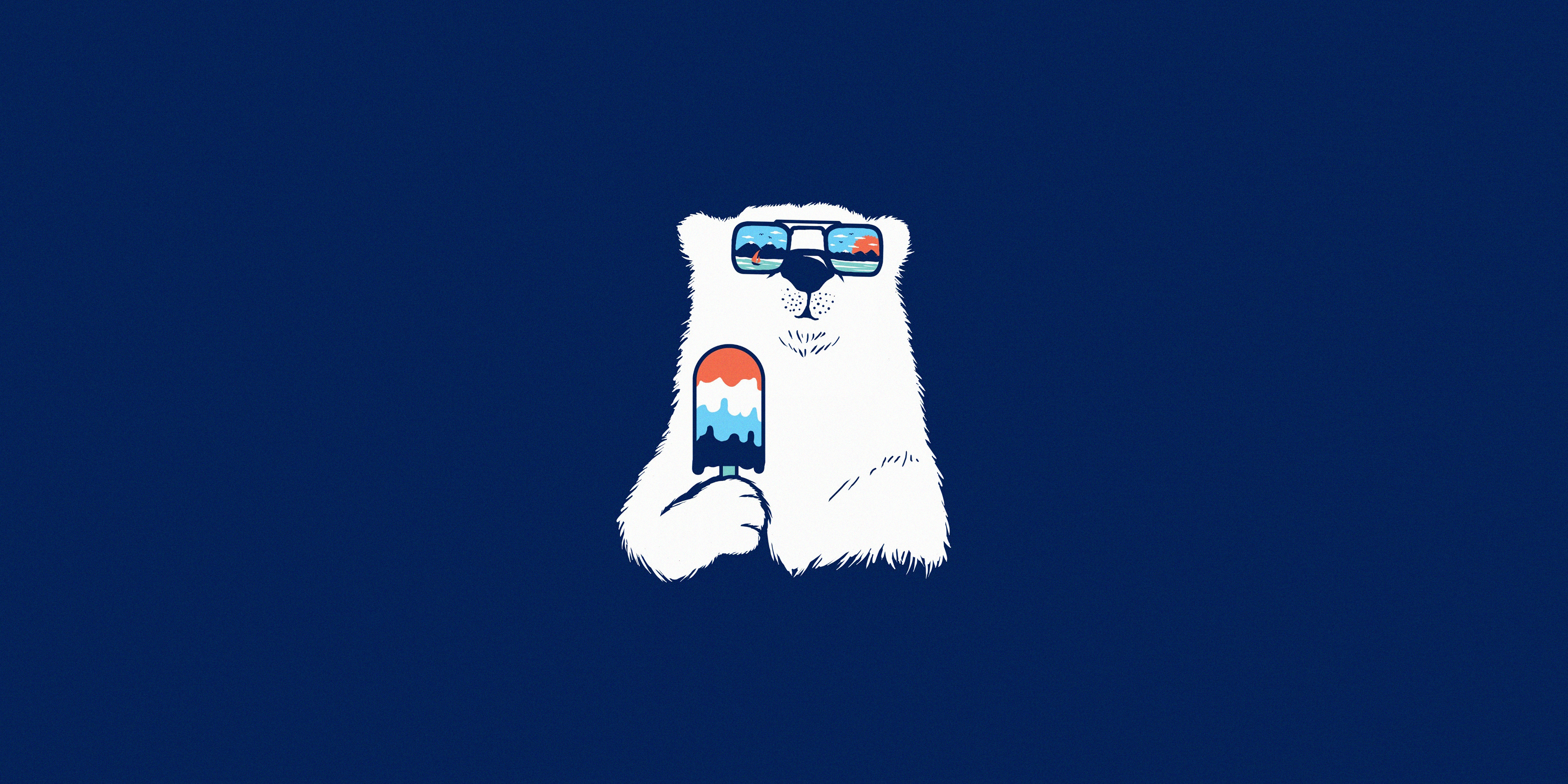 3840x1920 Polar Bear Minimal 4k, HD Artist, 4k Wallpapers, Images, Backgrounds, Photos and Pictures