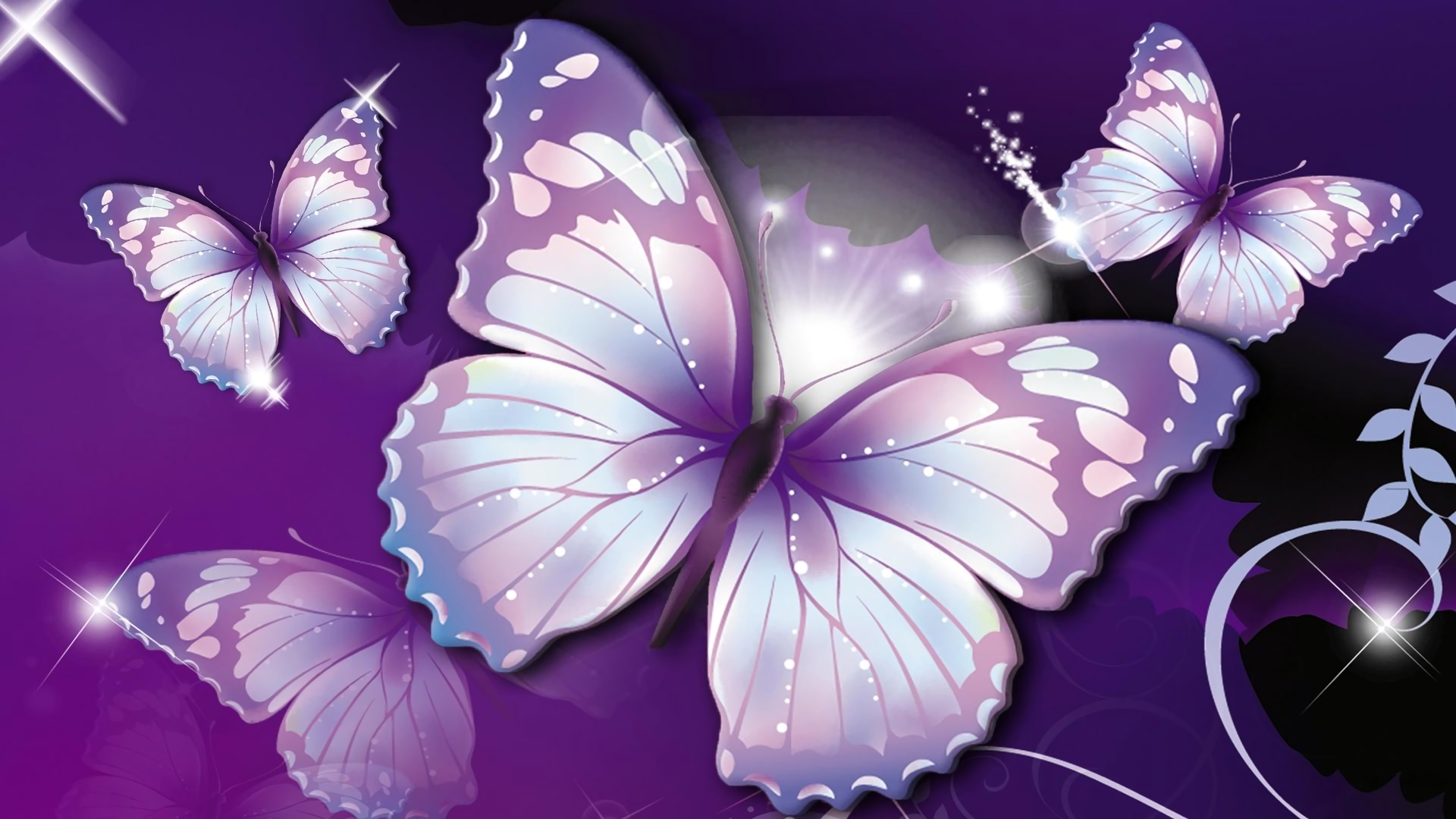 1920x1080 Purple Butterflies