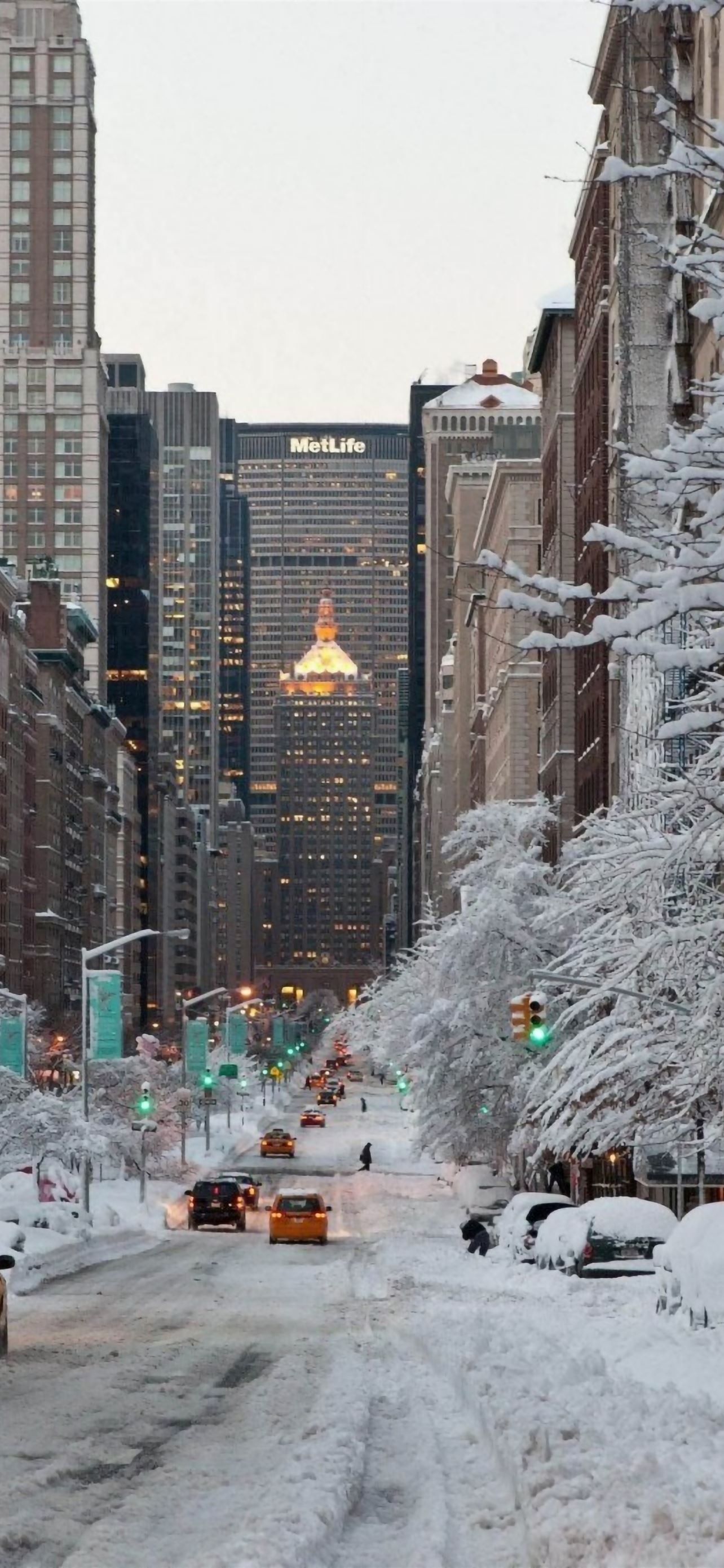 1284x2778 NY Winter Snow USA iPhone Wallpapers Free Download