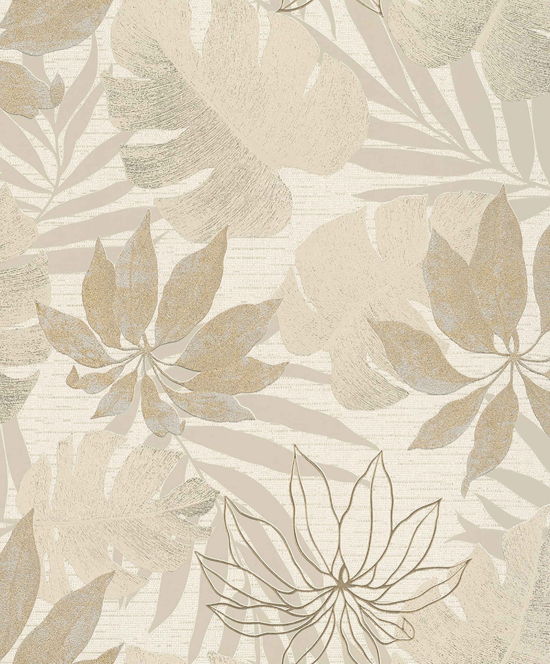 1800x2173 Marburg Nona Beige Tropical Leaves Wallpaper in the Wallpaper department at