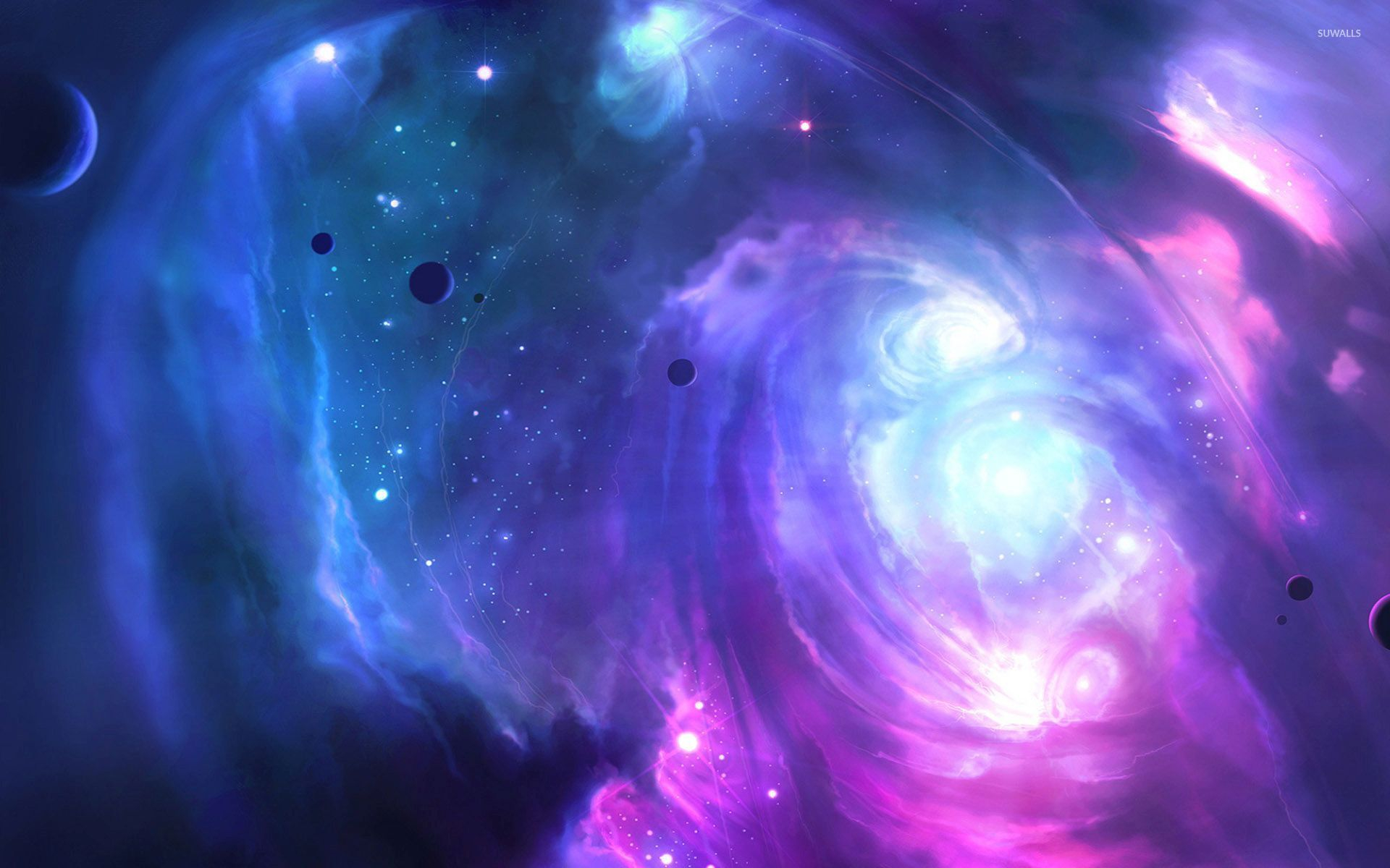 1920x1200 Pink and Blue Galaxy Wallpapers