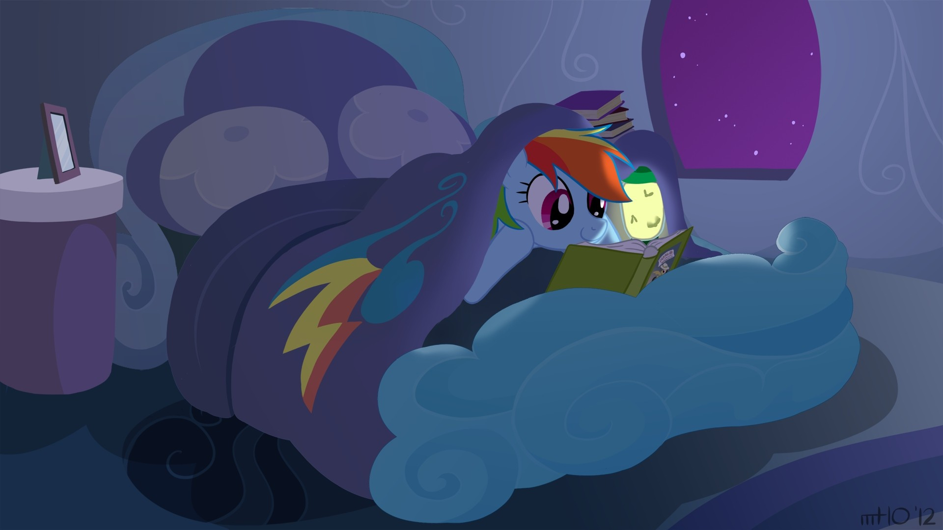 1920x1080 Night reading ponies Rainbow Dash empty My Little Pony: Friendship is Magic wallpaper | | 209548