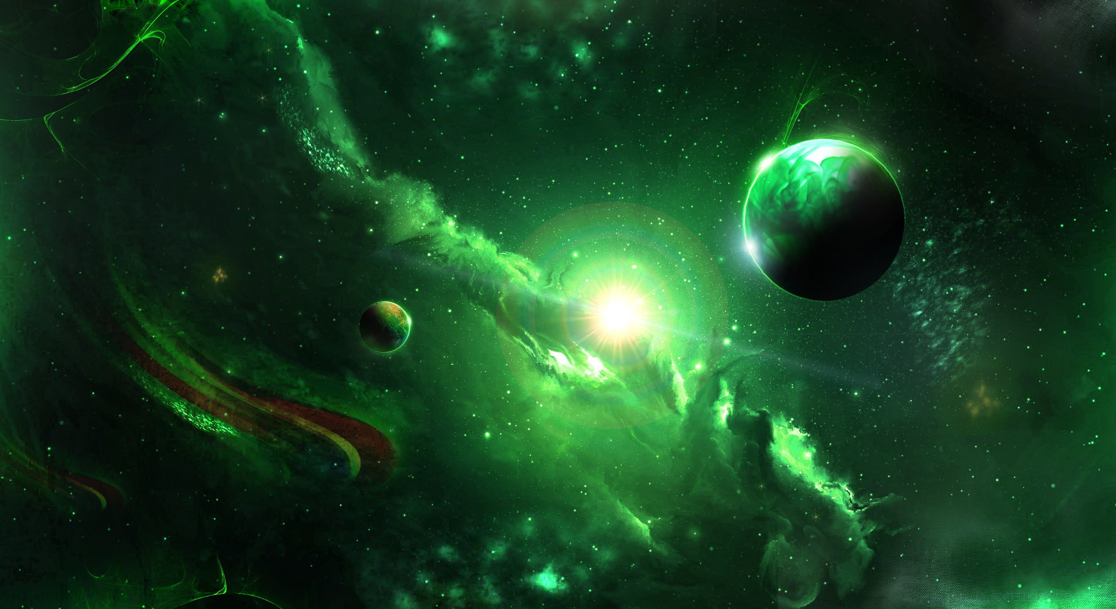 3840x2096 Sci Fi #Nebula #Green #Planet #Space #4K #wallpaper #hdwallpaper #desktop | Nebula, Nebula wallpaper, Marvel wall art