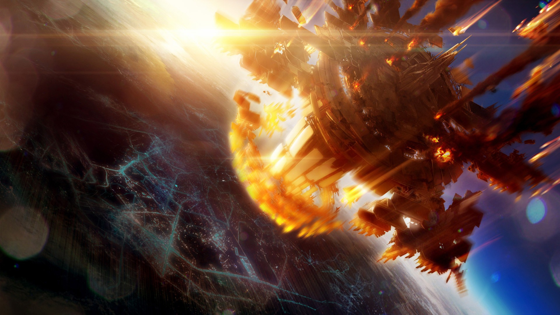 1920x1080 Wallpaper : sunlight, sky, Earth, world, atmosphere, explosion, Stargate Atlantis, flame, screenshot, px, computer wallpaper, special effects, outer space, cg artwork, visual effects CoolWallpapers 819178 HD Wallpapers