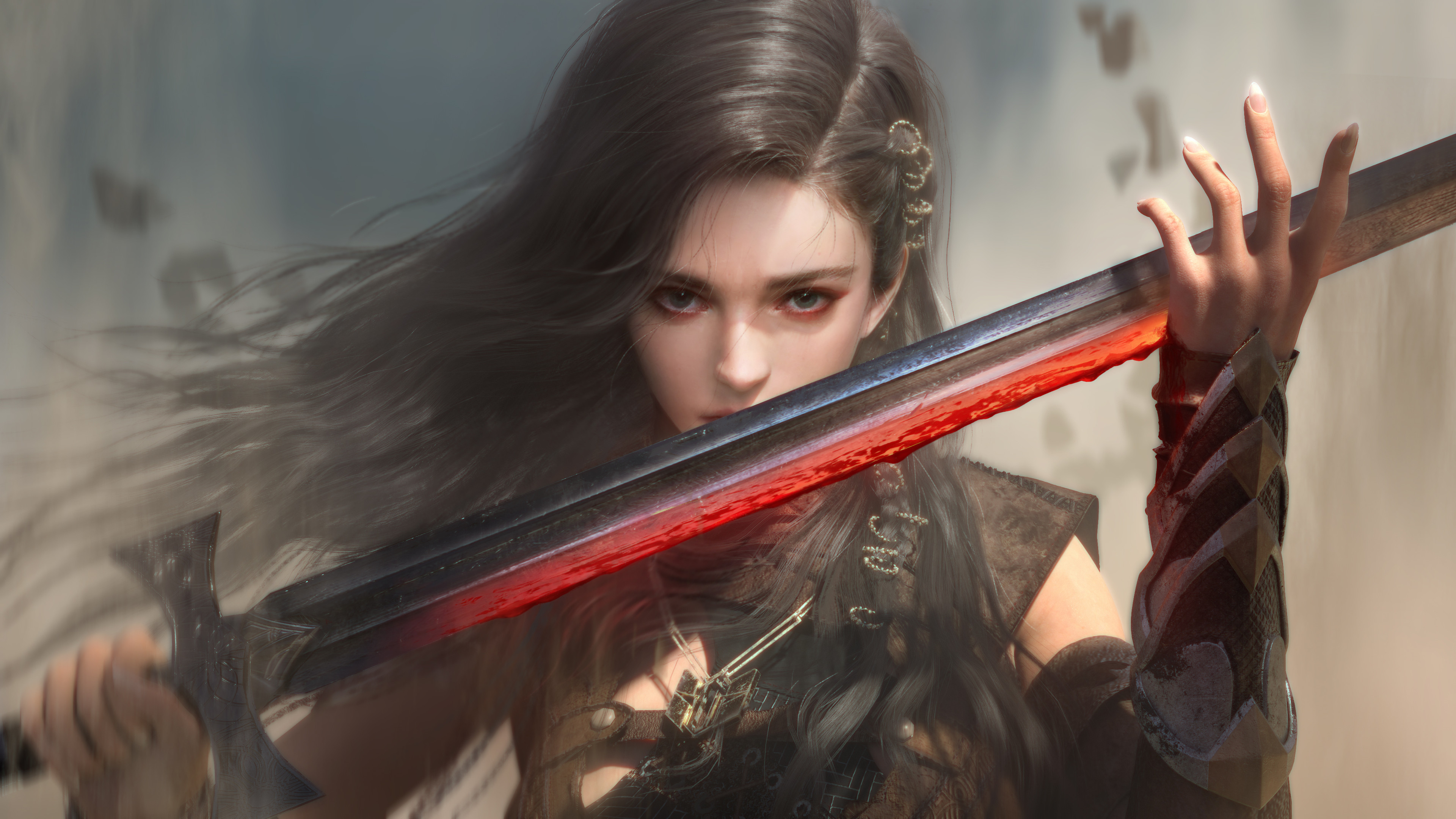 3840x2160 Female Warrior Fantasy With Sword, HD Fantasy Girls, 4k Wallpapers, Images, Backgrounds, Photos and Pictures