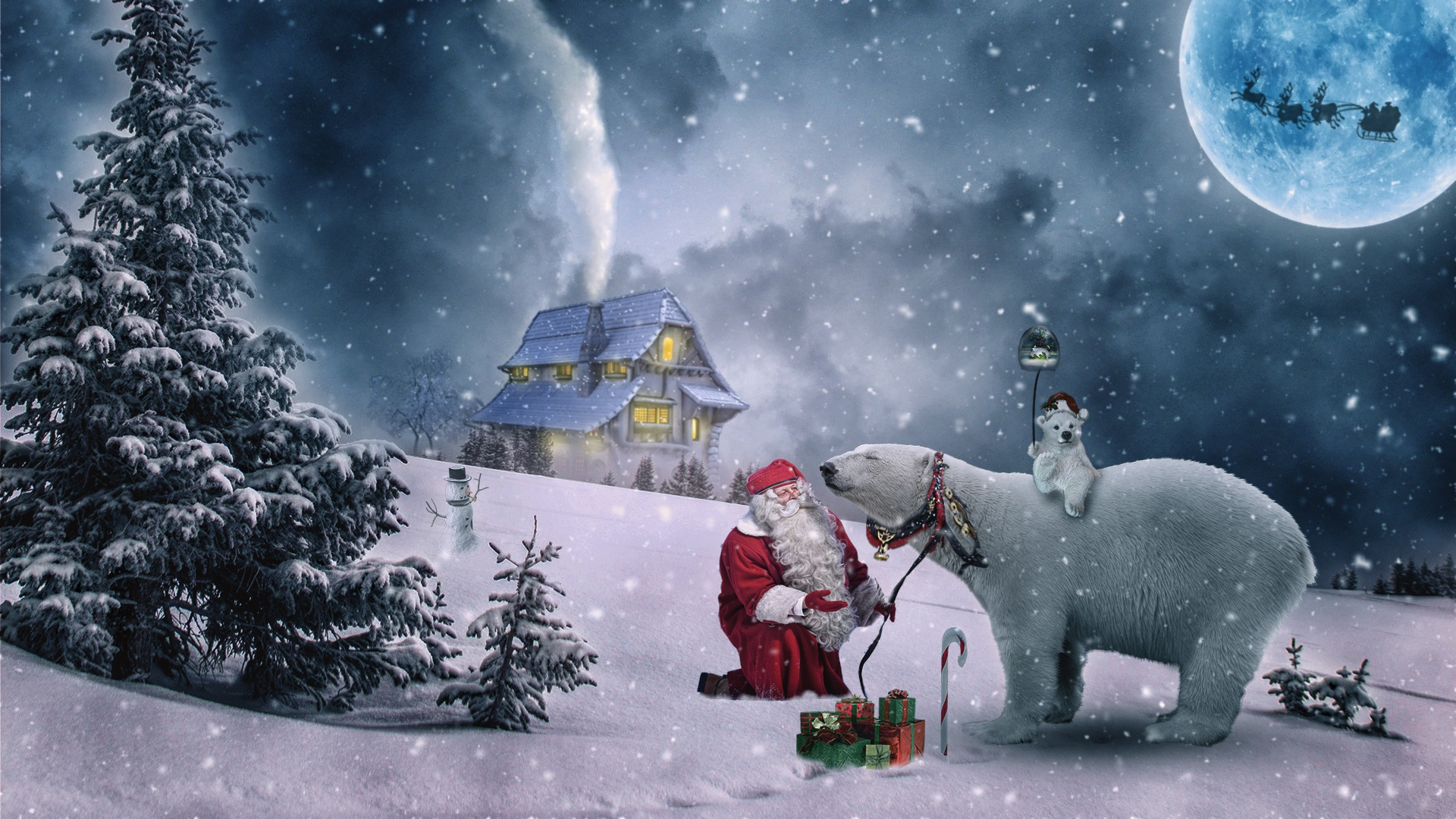 1920x1080 Santa Clause Winter Christmas by Iv&Atilde;&iexcl;n Tam&Atilde;&iexcl;s