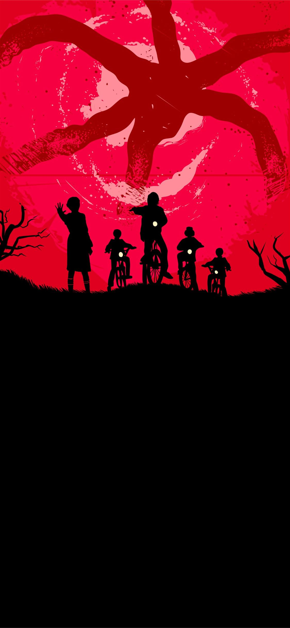1125x2436 Stranger Things Amoledbackgrounds iPhone Wallpapers Free Download
