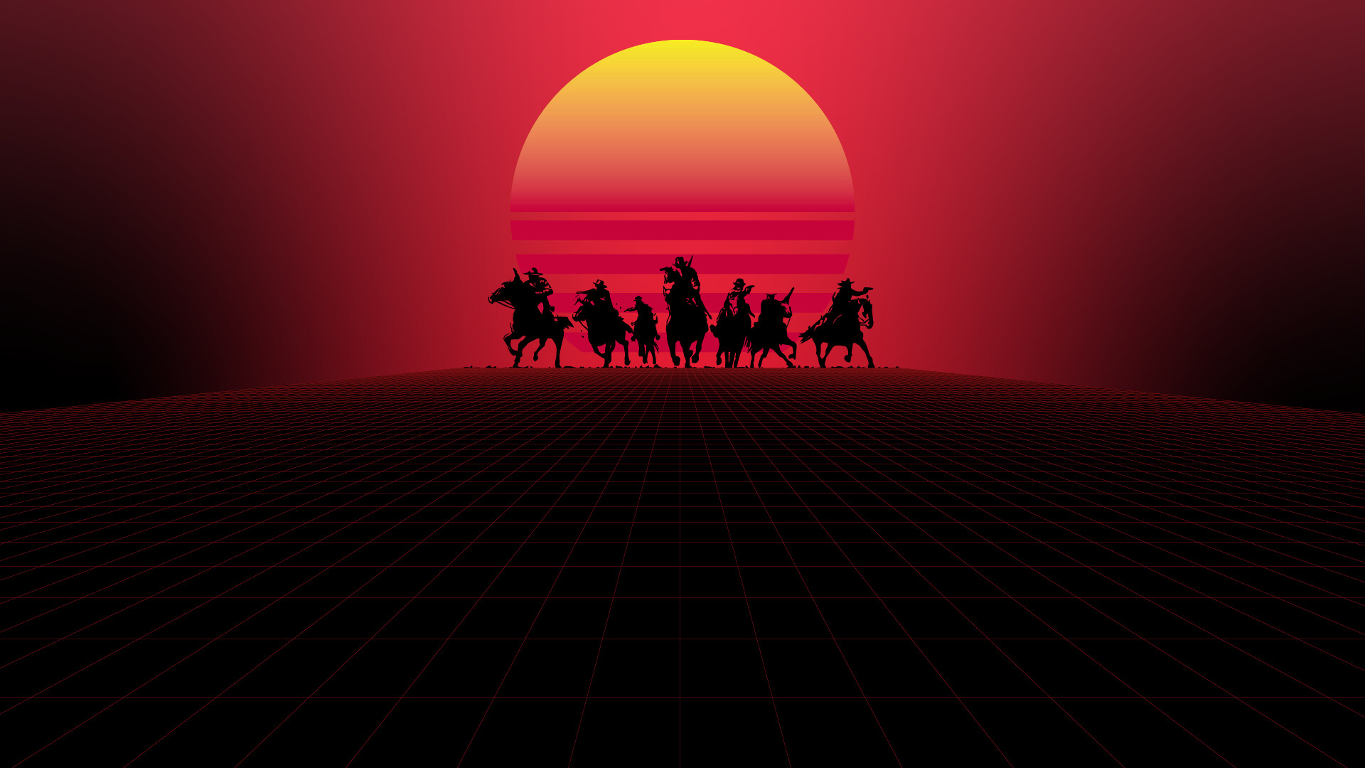 1920x1080 ArtStation Red Dead Redemption in Outrun Style Wallpaper