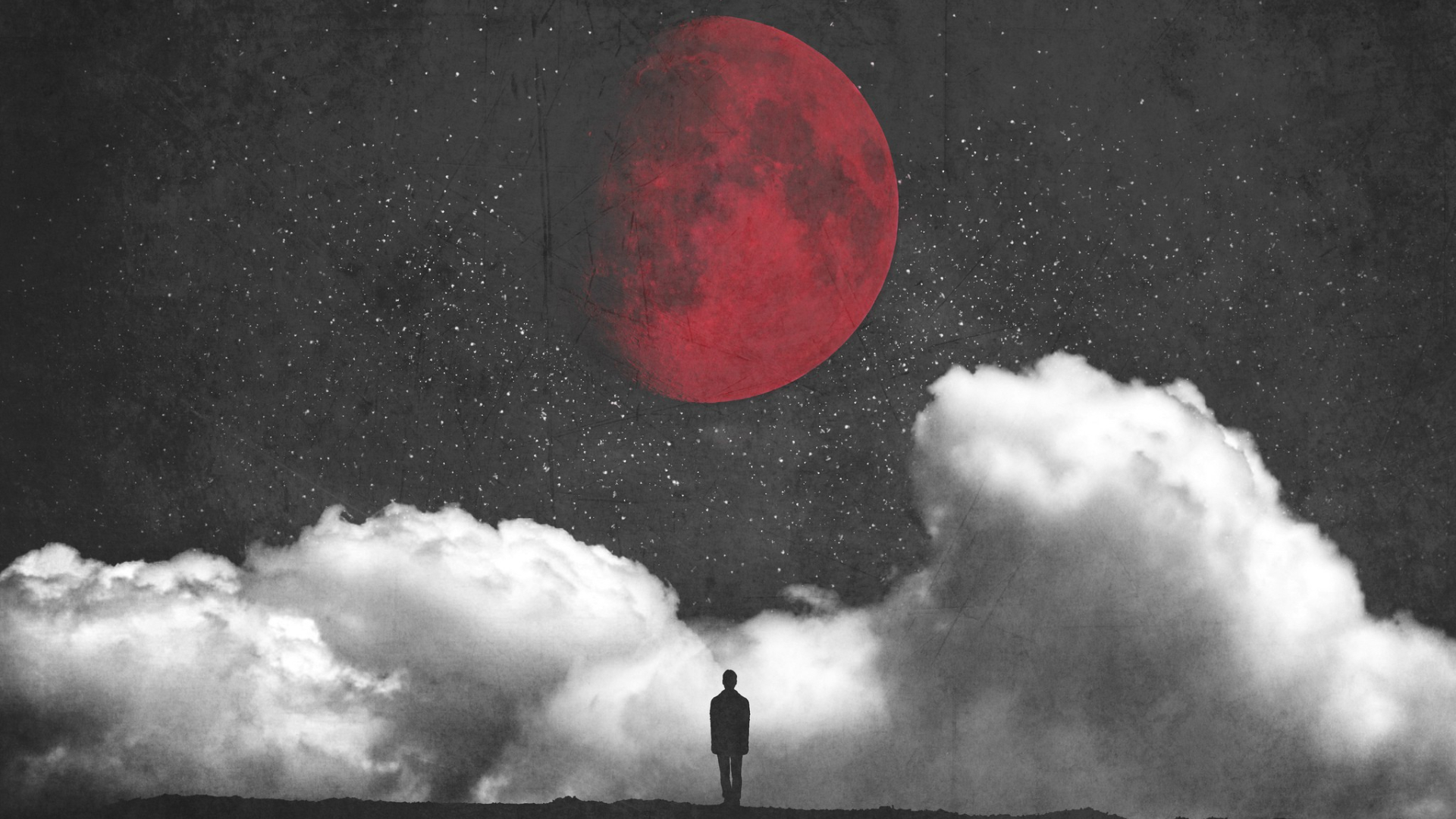 1920x1080 Red Moon \u0026 Clouds : r/wallpapers