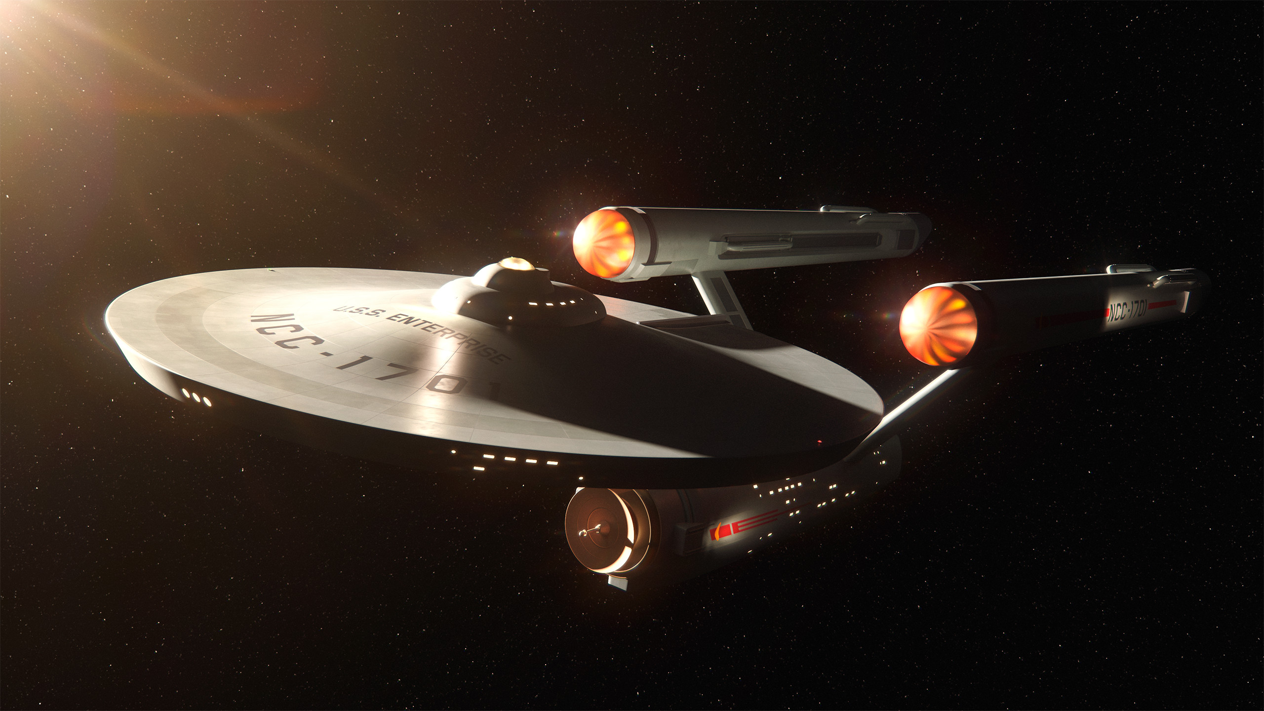 2560x1440 Star Trek, spaceship, vehicle, science fiction, CGI, digital art, USS Enterprise NCC-1701, Star Trek Ships | Wallpaper