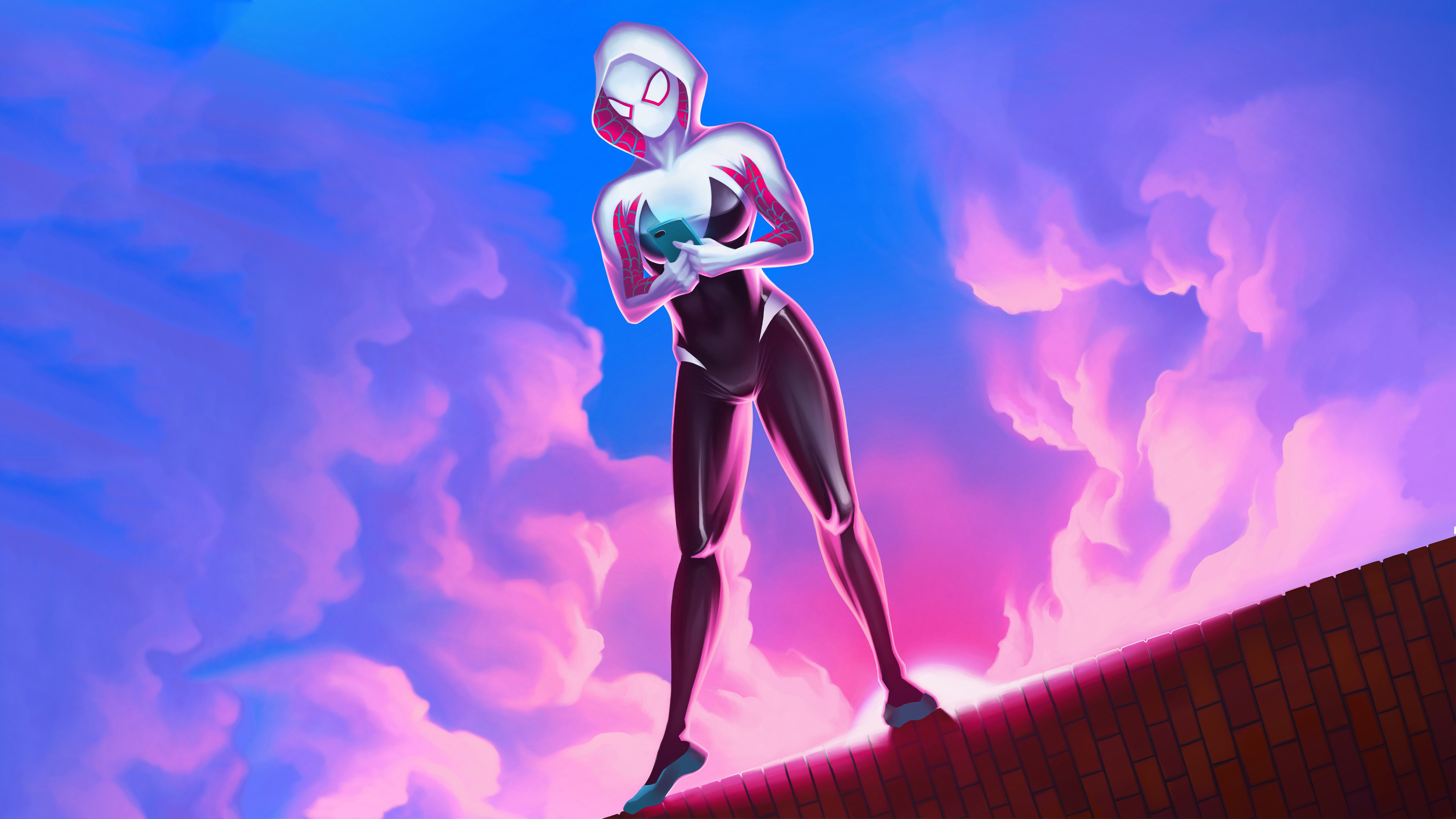 3840x2160 Spider Gwen Stacy Texting 4k, HD Superheroes, 4k Wallpapers, Images, Backgrounds, Photos and Pictures