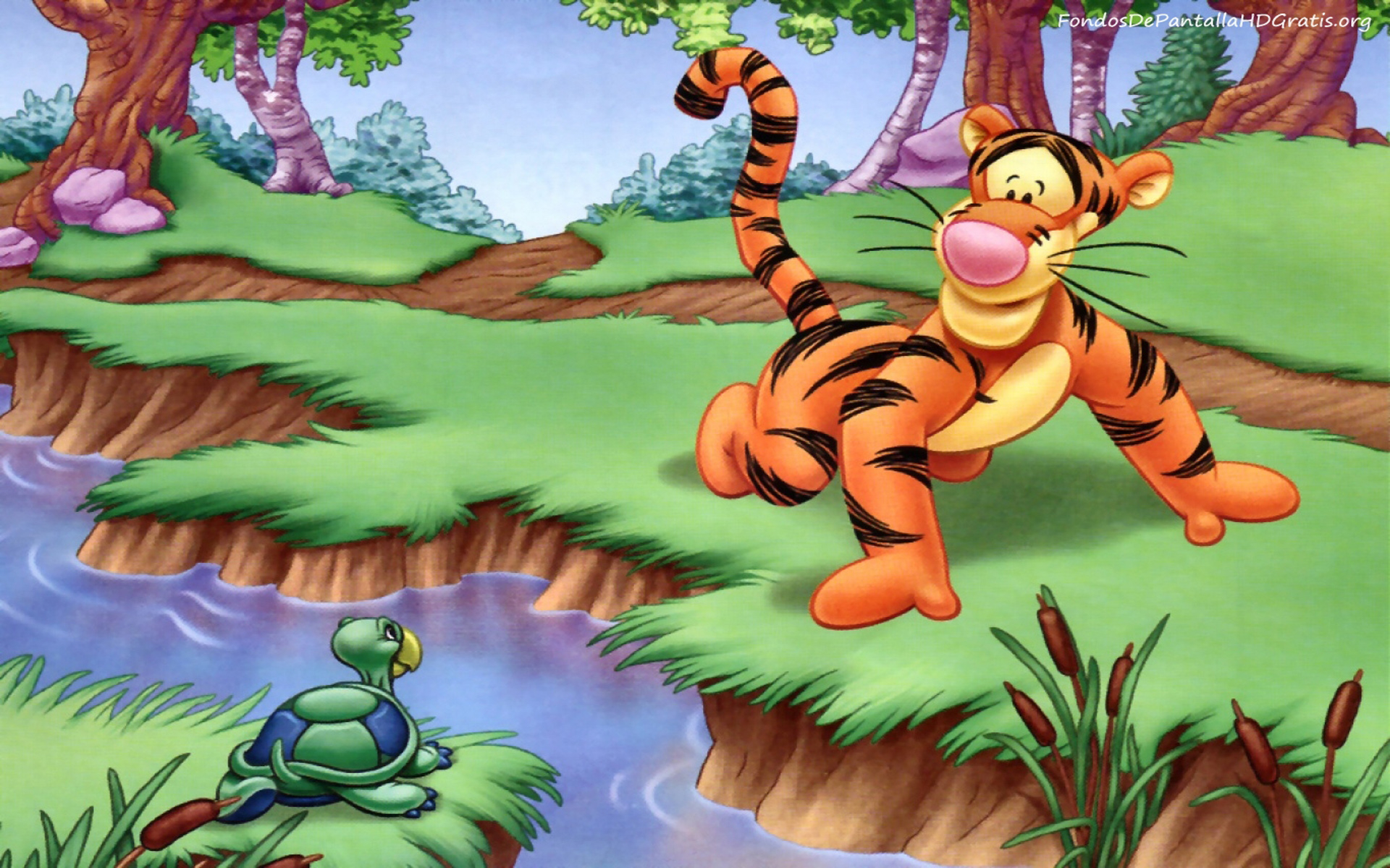 1920x1200 Tigger And Turtle Cartoon Winnie The Pooh Walt Disney Hd Wallpapers :
