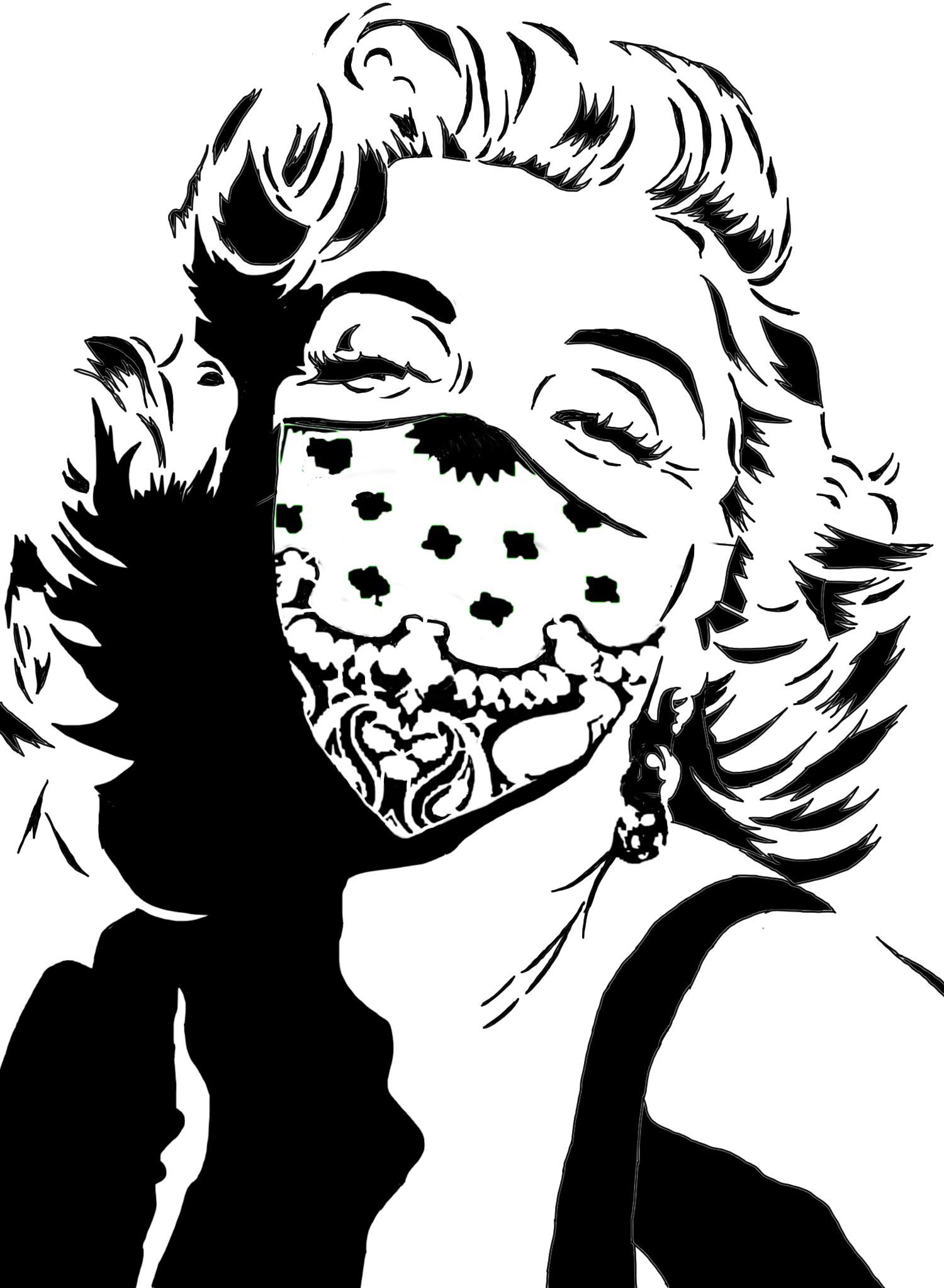 1500x2046 Marilyn Monroe wearing a bandana | Silhouette art, Marilyn monroe artwork, Tattoo art drawings