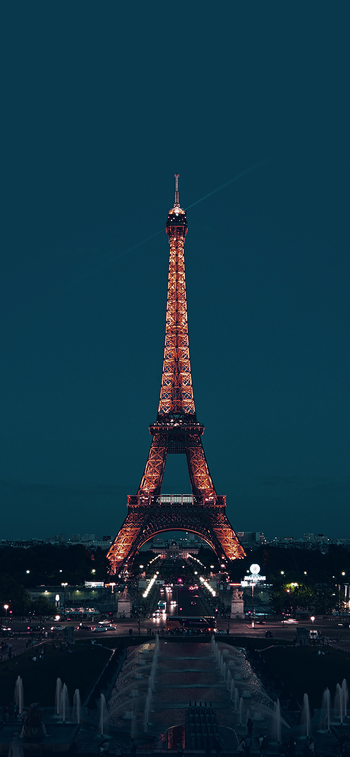 1125x2436 | iPhone X wallpaper | ml78-parisnight-france-city-blue-eiffel-tower