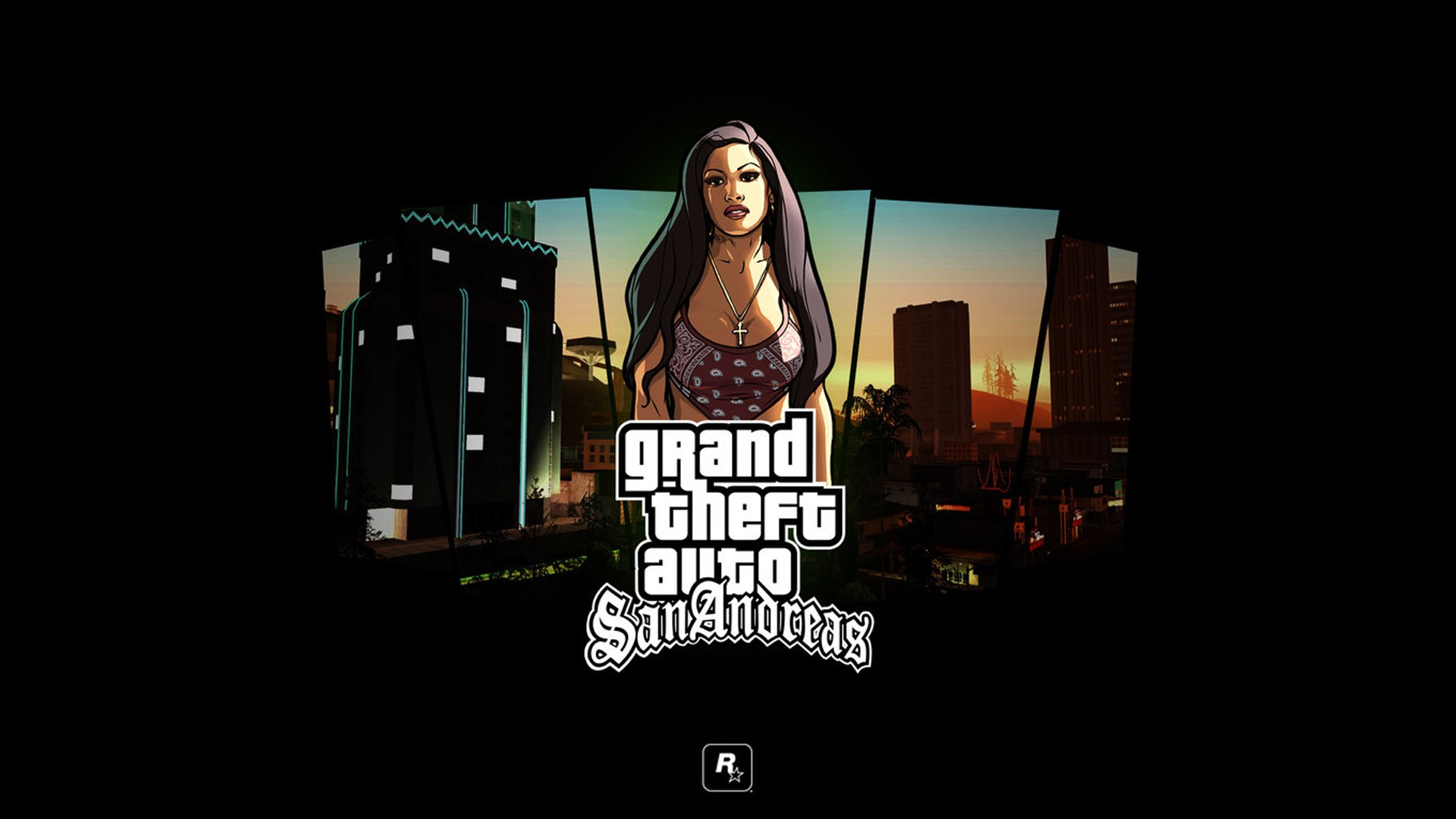 1920x1080 Wallpaper : illustration, video games, Rockstar Games, PlayStation 2, Grand Theft Auto San Andreas, stage, album cover microcosmos 49468 HD Wallpapers