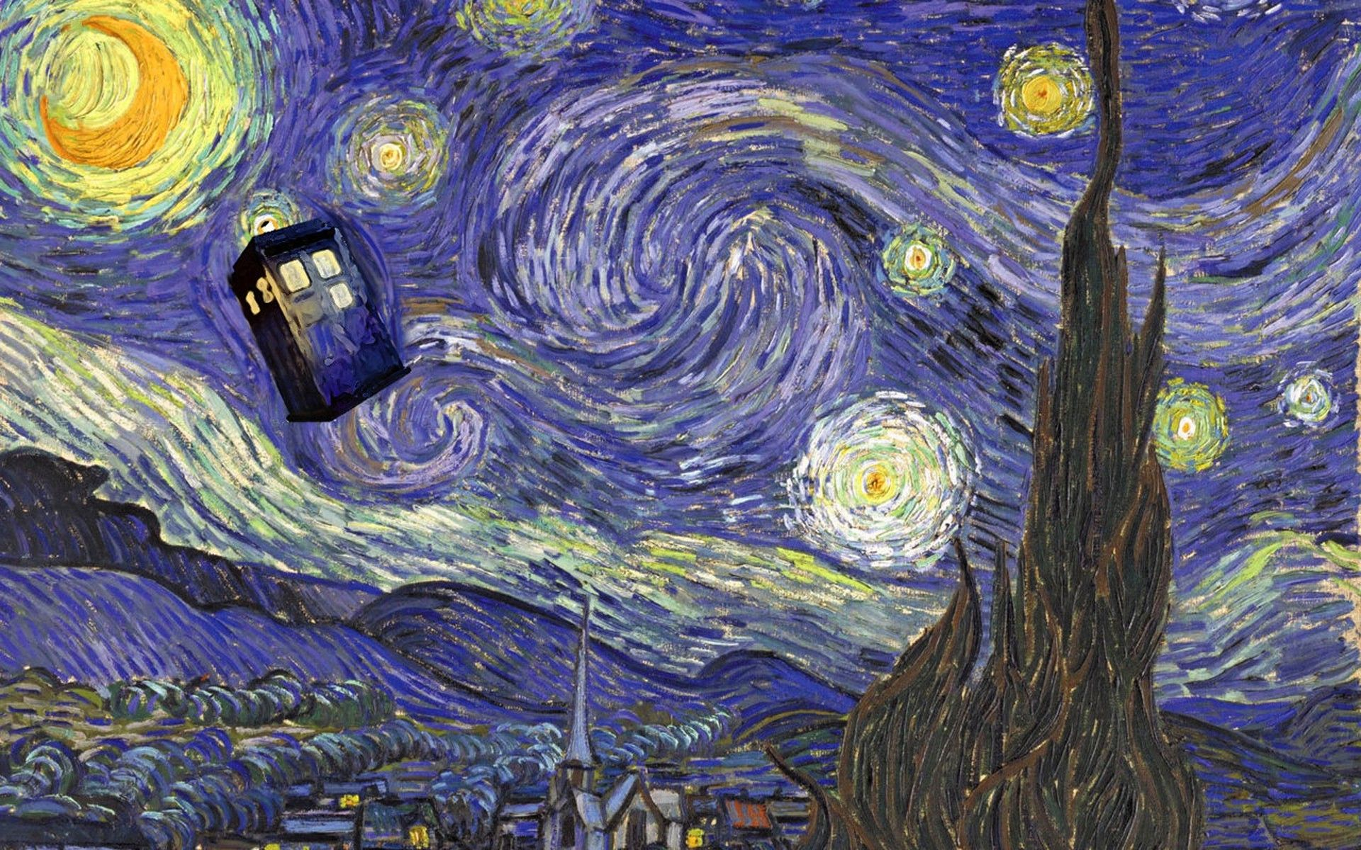 1920x1200 Van Gogh TARDIS Wallpapers Top Free Van Gogh TARDIS Backgrounds