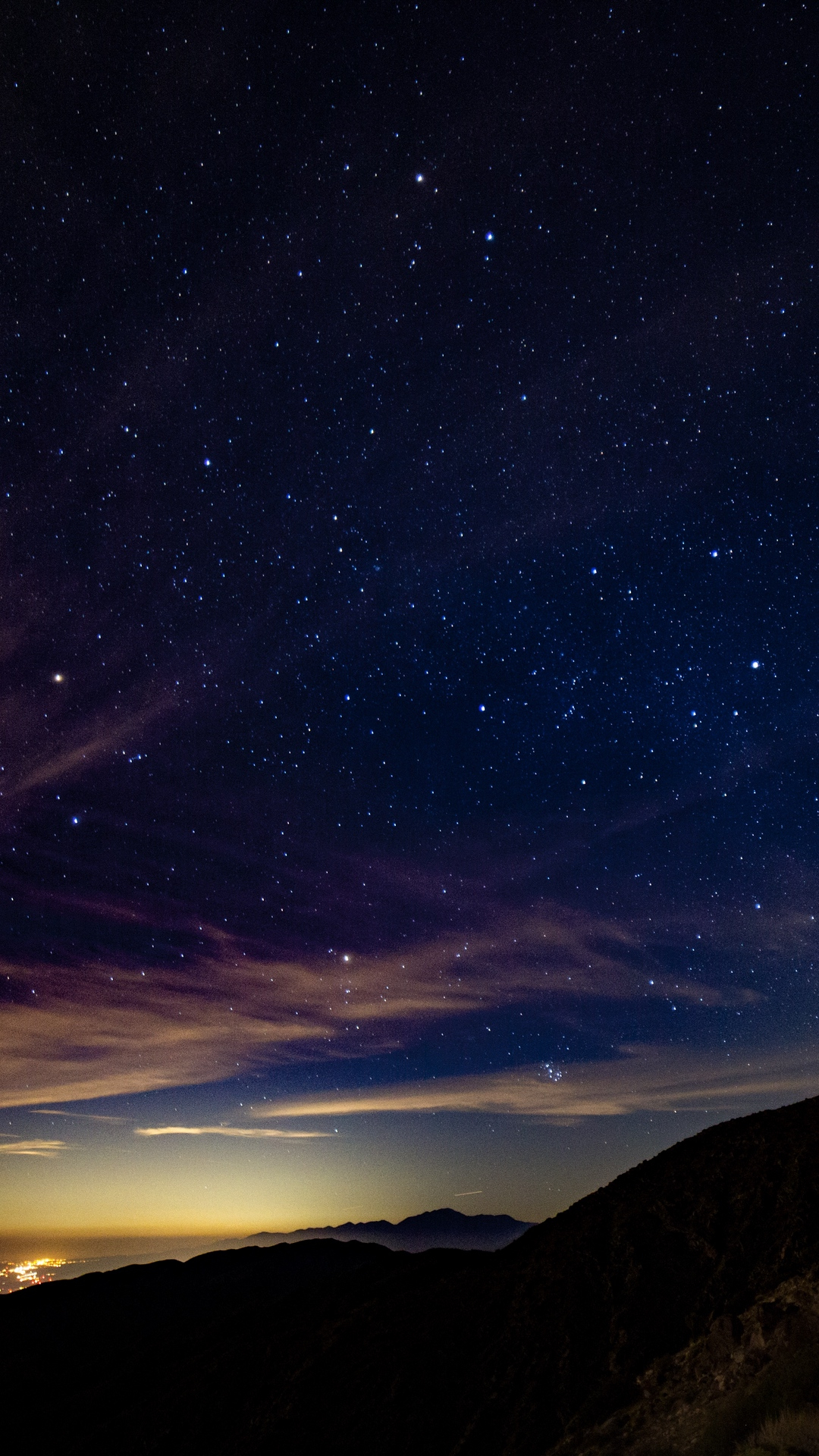 1080x1920 Starry Sky Mountains Stars Night Wallpaper [