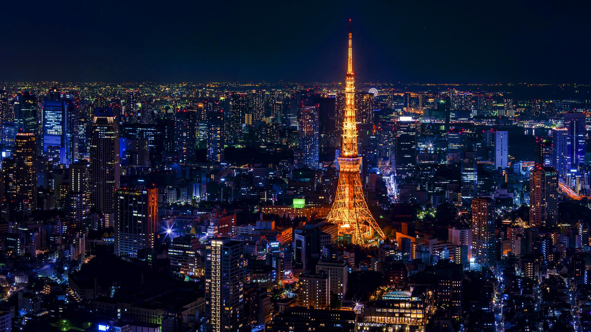 1920x1080 Tokyo Tower Lit Up At Night