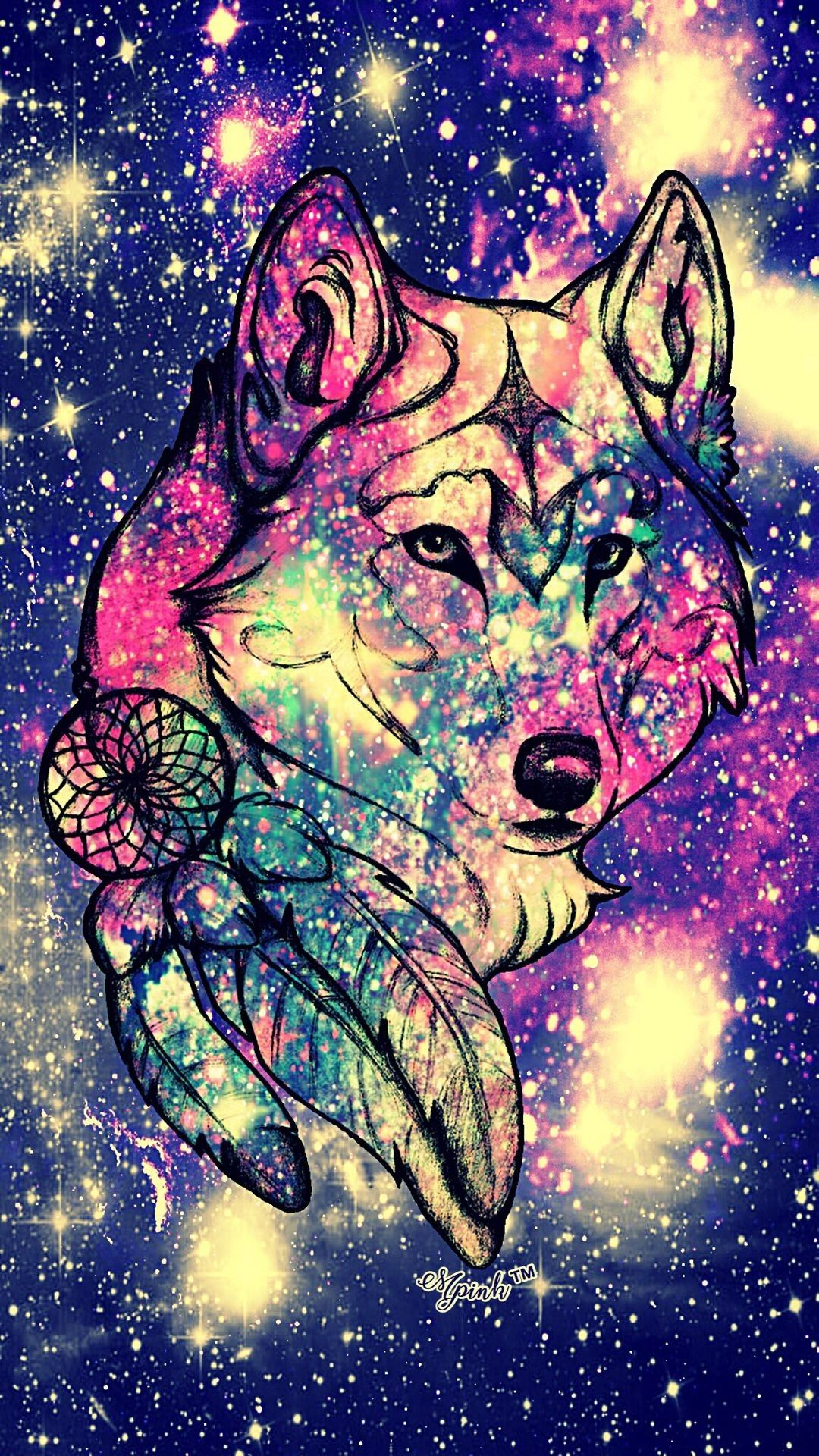 1080x1920 Cute Galaxy Wolf Wallpapers
