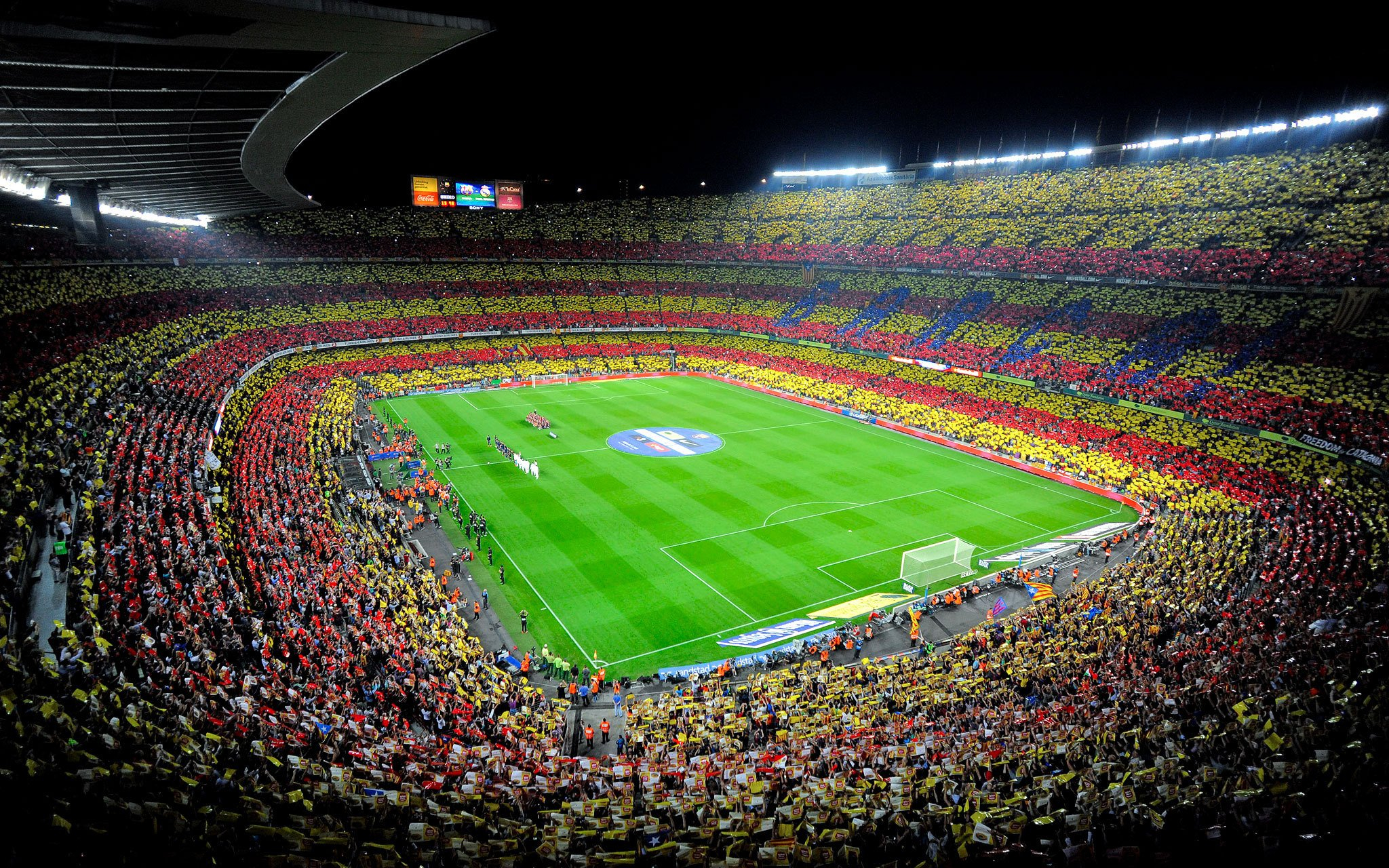 2048x1280 spain, Camp, Nou, Fc, Barcelona, Soccer, Stadium, Crowd Wallpapers HD / Desktop and Mobile Backgrounds