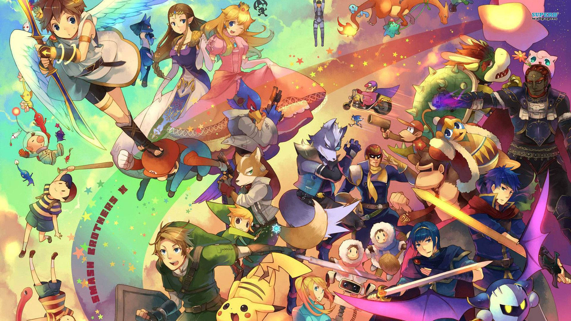 1920x1080 Download Colorful Super Smash Bros Wallpaper