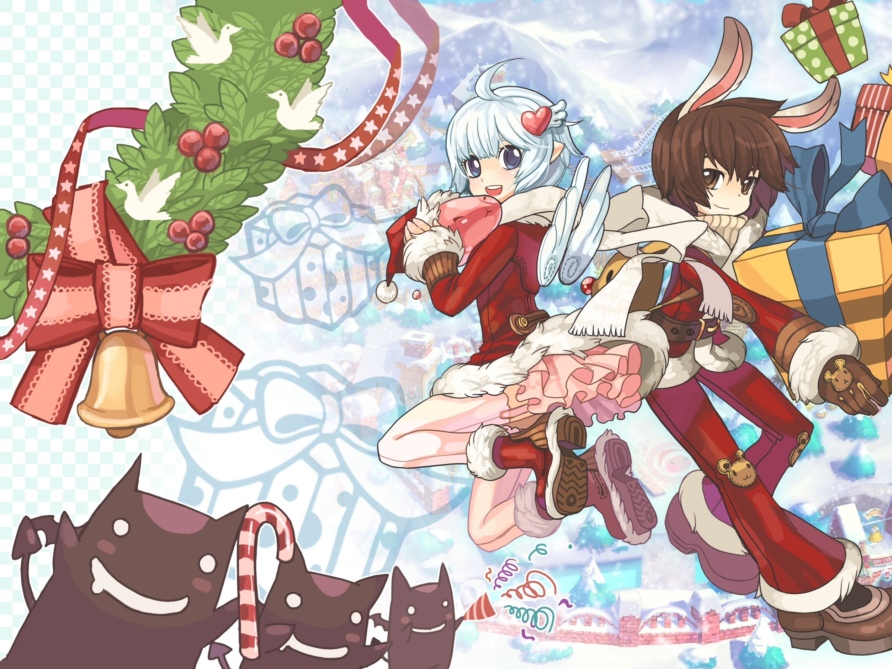 2844x2133 Animal ears bunny ears christmas dress pointed ears ragnarok online stockings tagme (artist) tagme (character) thighhighs wings wallpaper | | 877354