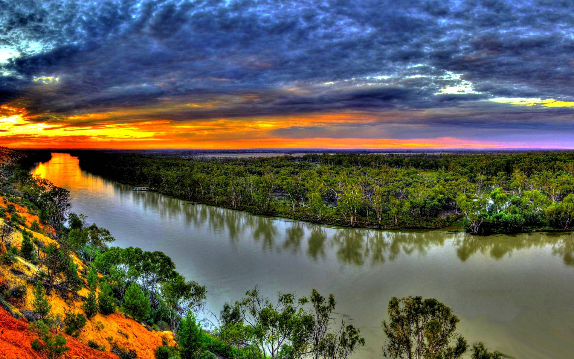 1920x1200 Download Peaceful River Contrasted By Colour Wallpaper