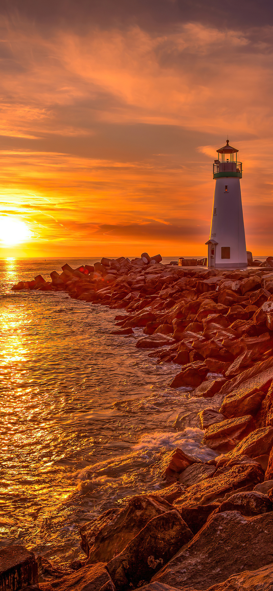 1125x2436 Lighthouse Sunrise And Sunset 4k Iphone XS,Iphone 10,Iphone X HD 4k Wallpapers, Images, Backgrounds, Photos and Pictures