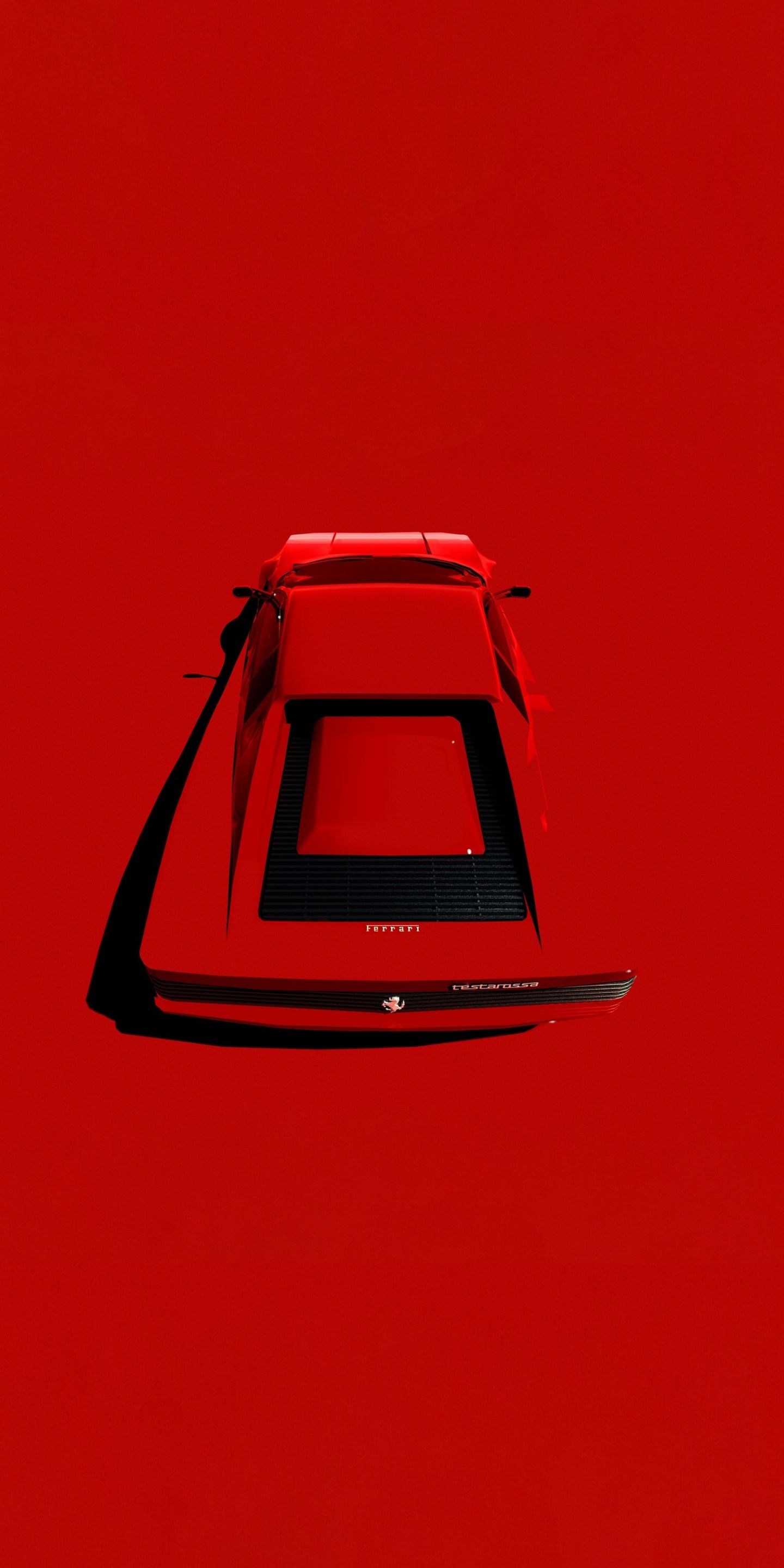 1440x2880 Ferrari, minimal, red car wallpaper | Car wallpapers, Classic cars, Ferrari