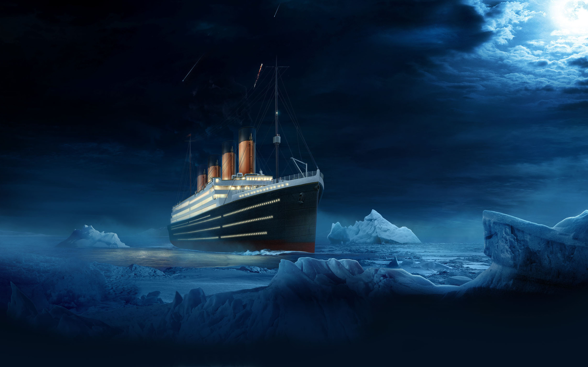 1920x1200 Wallpaper : px, night, ship, Titanic, water 4kWallpaper 1778665 HD Wallpapers