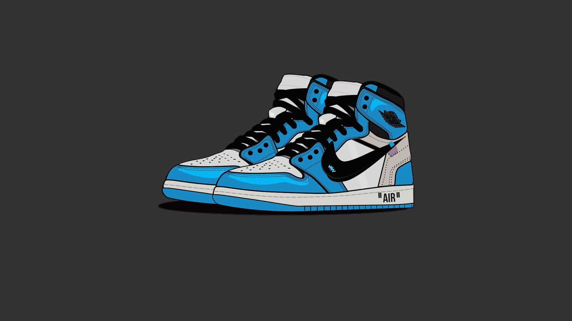 1920x1080 Download Blue Shoes With Black Nike Icon Wallpaper