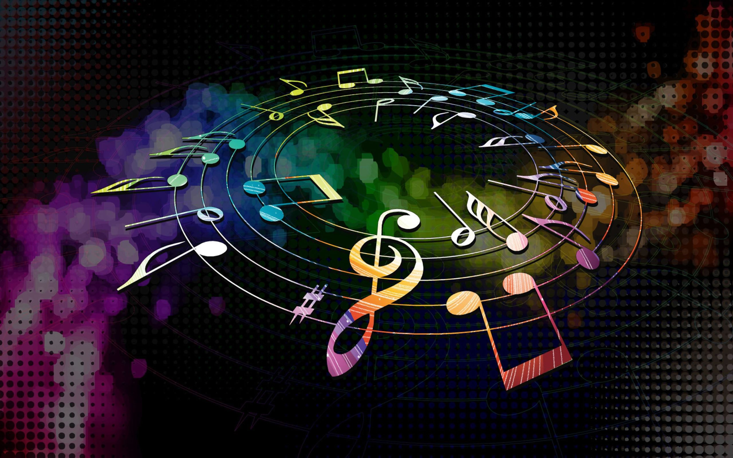 2560x1600 Colorful Musical Notes MacBook Air Wallpaper Download