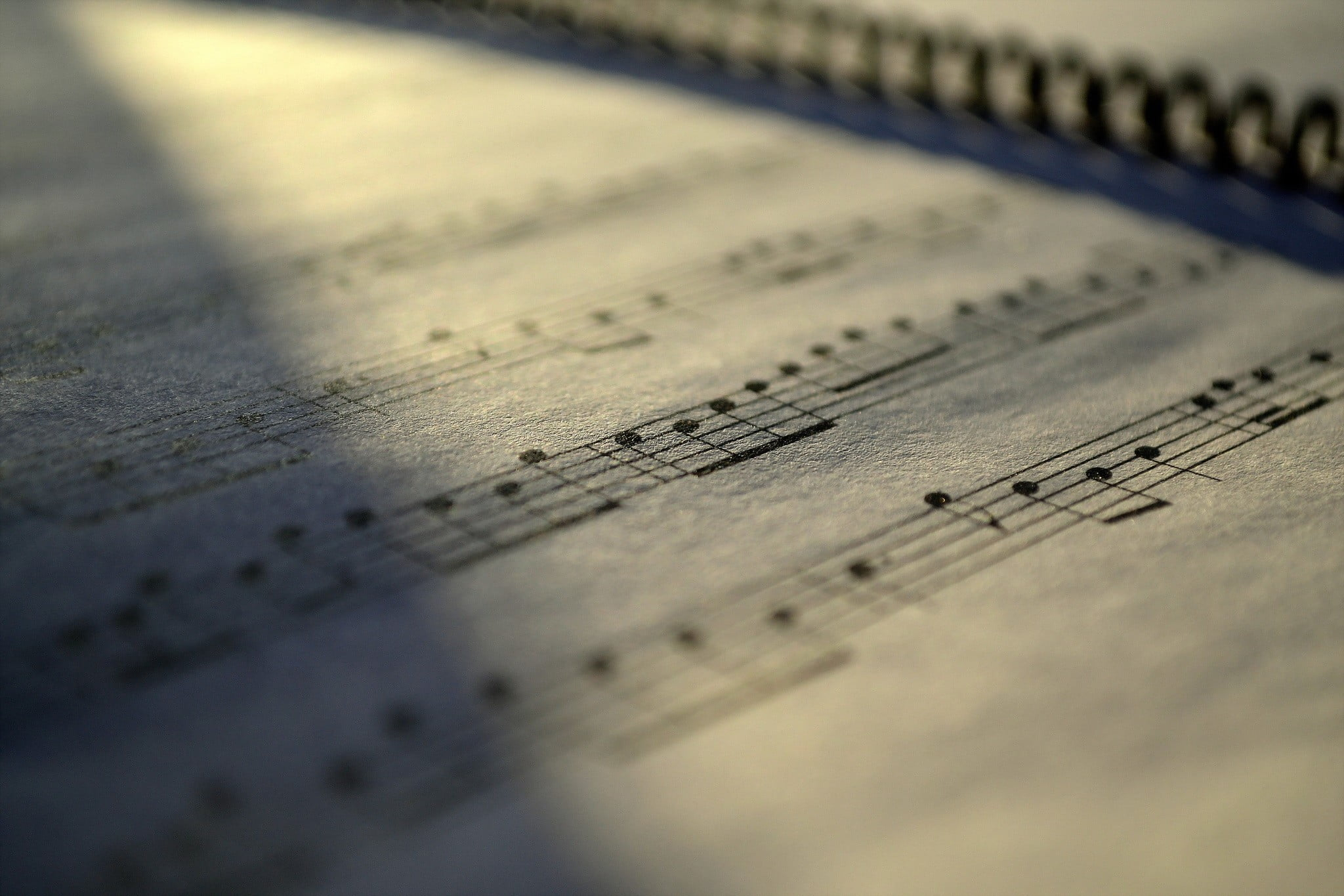 2048x1365 Musical score sheet, musical notes, paper HD wallpaper
