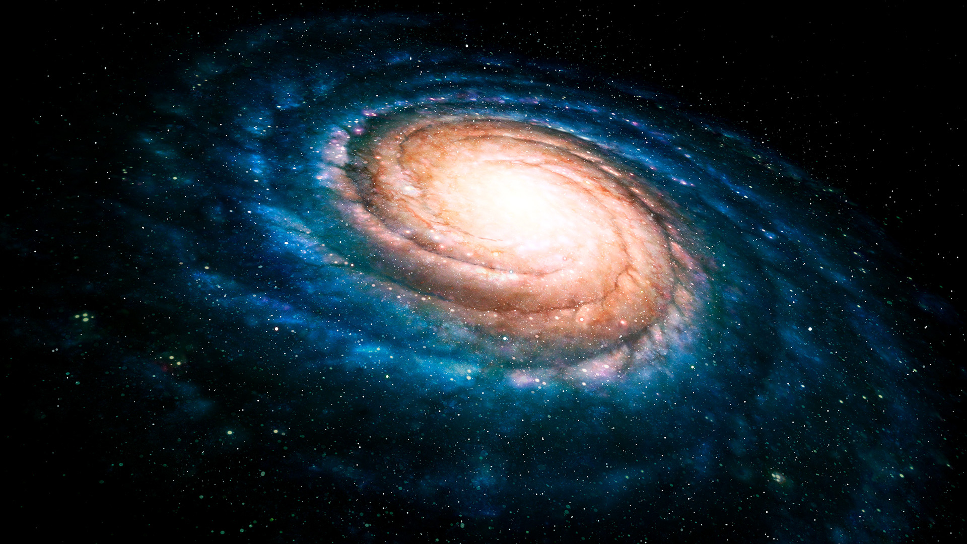 1920x1080 Spiral galaxy seen at an oblique angle | Windows 10 Spotlight Images