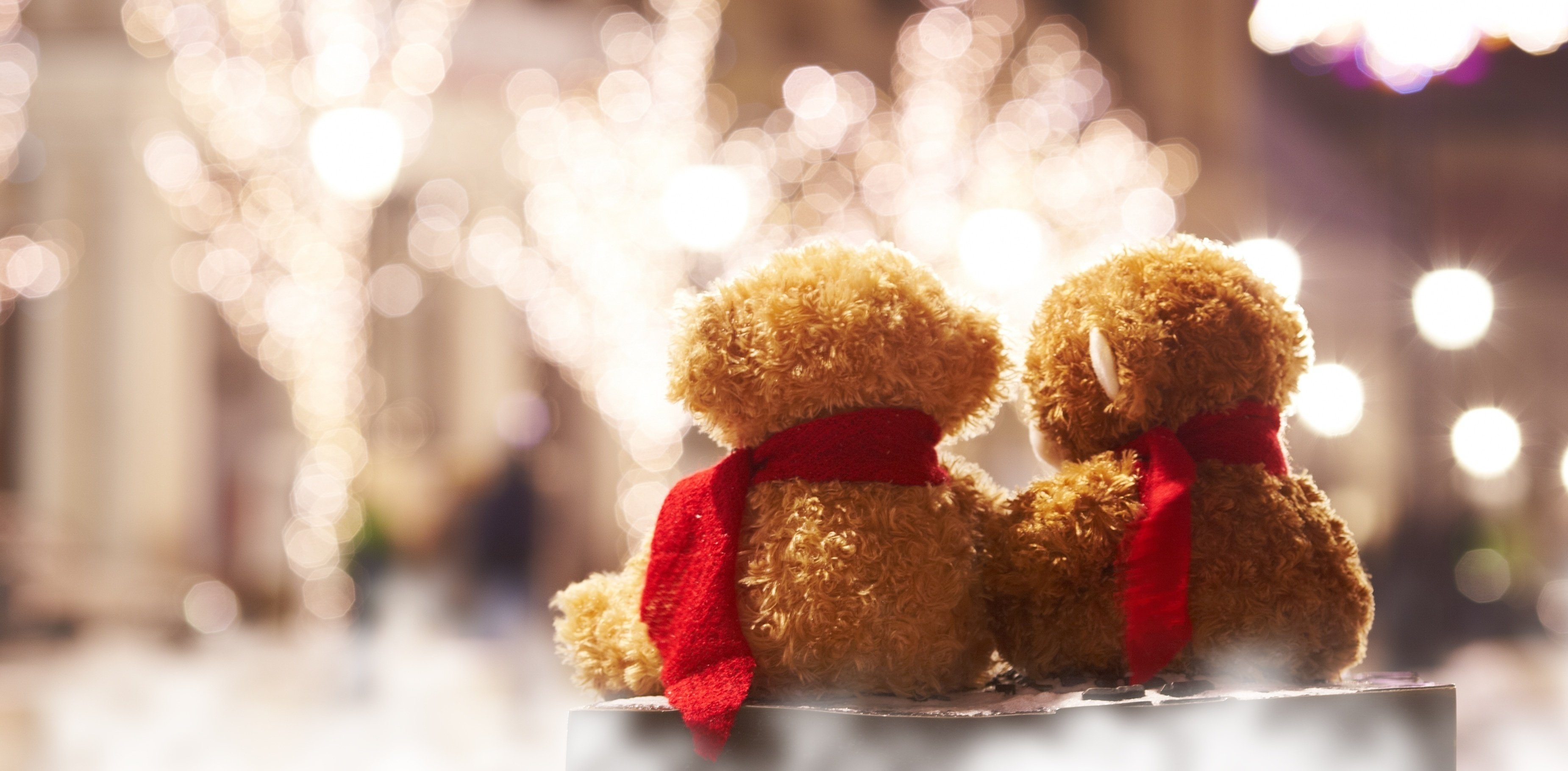 3700x1820 teddy, Bear, Romance, Together, Lights, Love, Mood, Toy Wallpapers HD / Desktop and Mobile Backgrounds