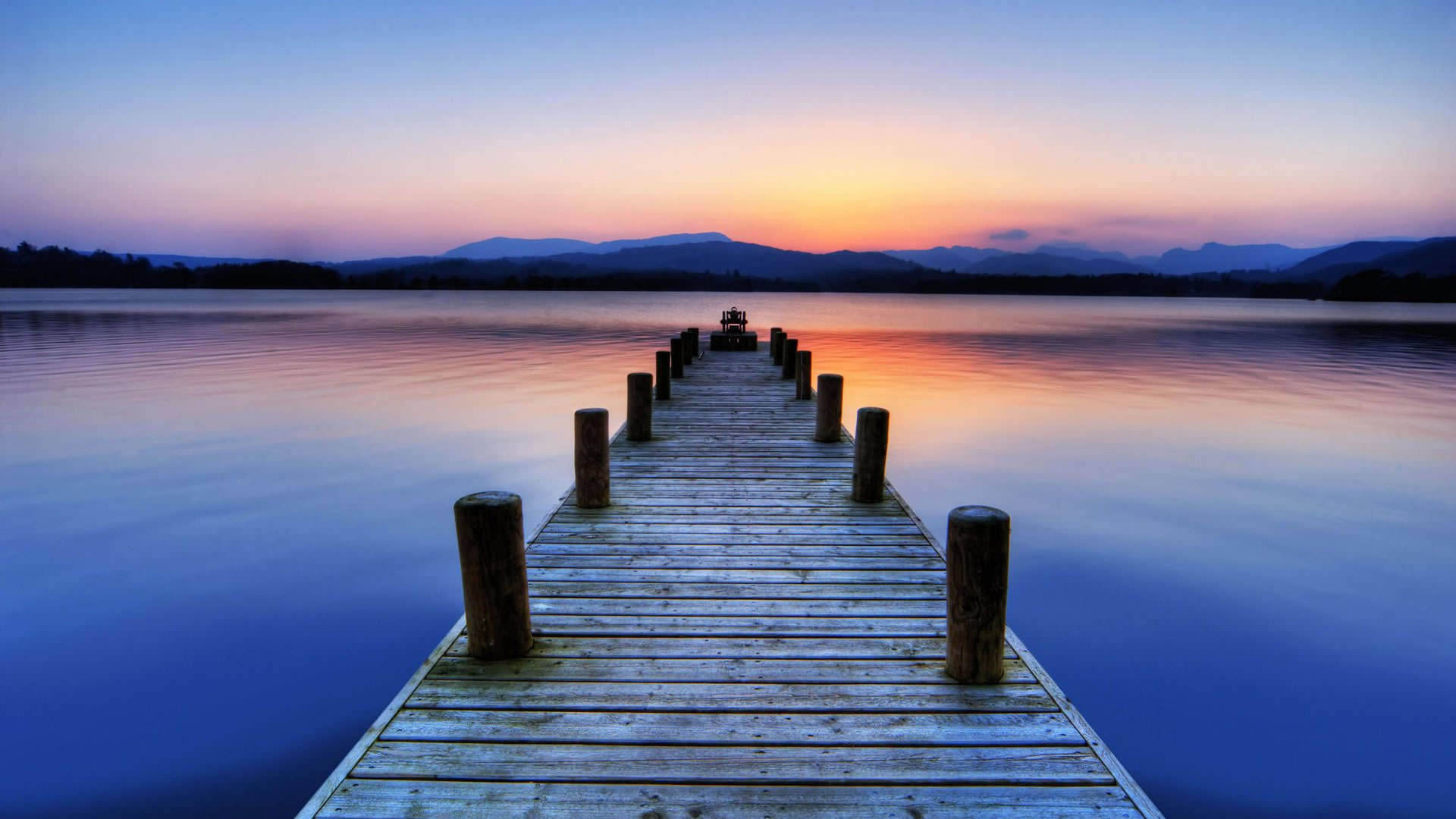 1920x1080 Download Peaceful Wooden Dock By The Lake Wallpaper
