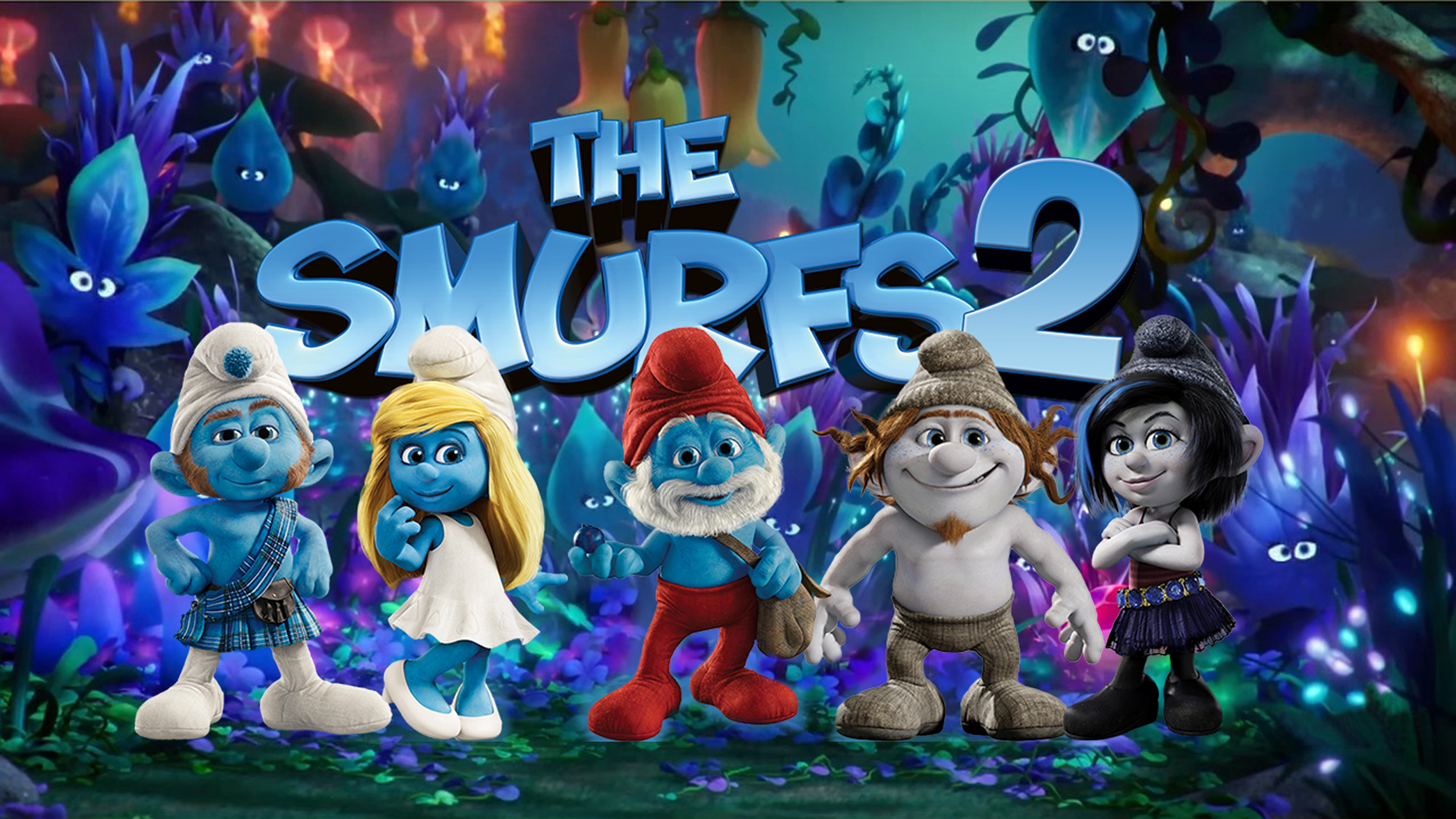3840x2160 The Smurfs 2 Gutsy Smurf Smurfette Papa Smurf Hackus Smurf And Smurfs Wiki In Movie Smurfs The Lost Village Desktop Hd Wallpaper :
