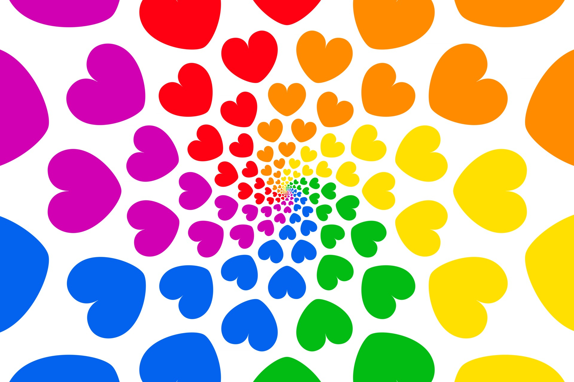 1920x1280 Background of Rainbow Heart shapes icon vector illustration 2642207 Vector Art