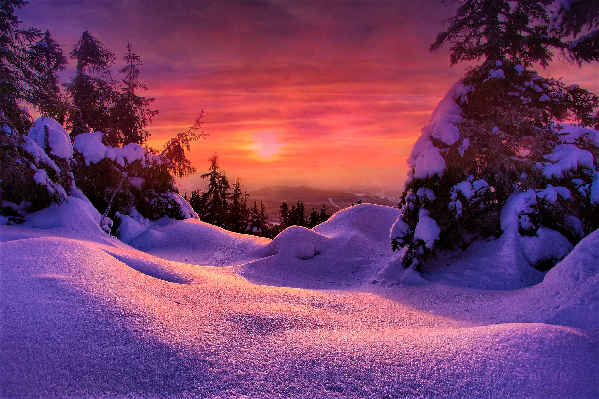 2048x1363 Winter Sunset