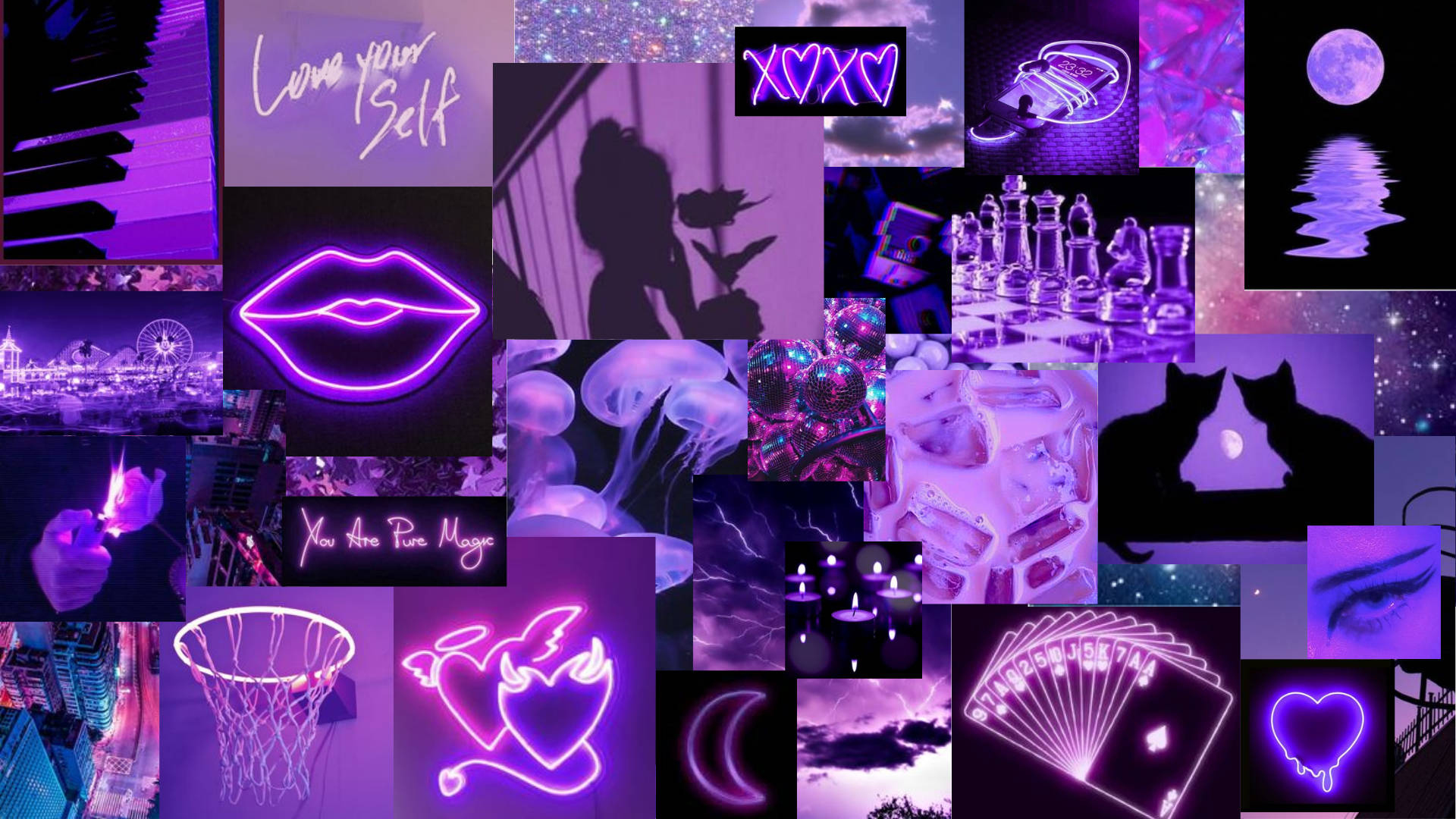 1920x1080 Download Aesthetic Neon Violet Purple Wallpaper