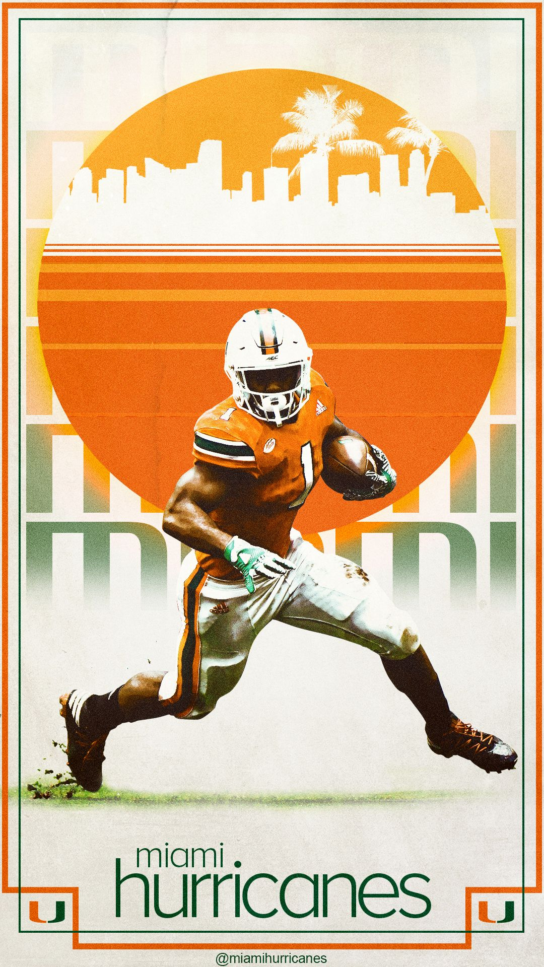 1080x1920 University of Miami Athletics Vintage Poster Wallpapers on Behance | University of miami, Hurricanes football, Miami