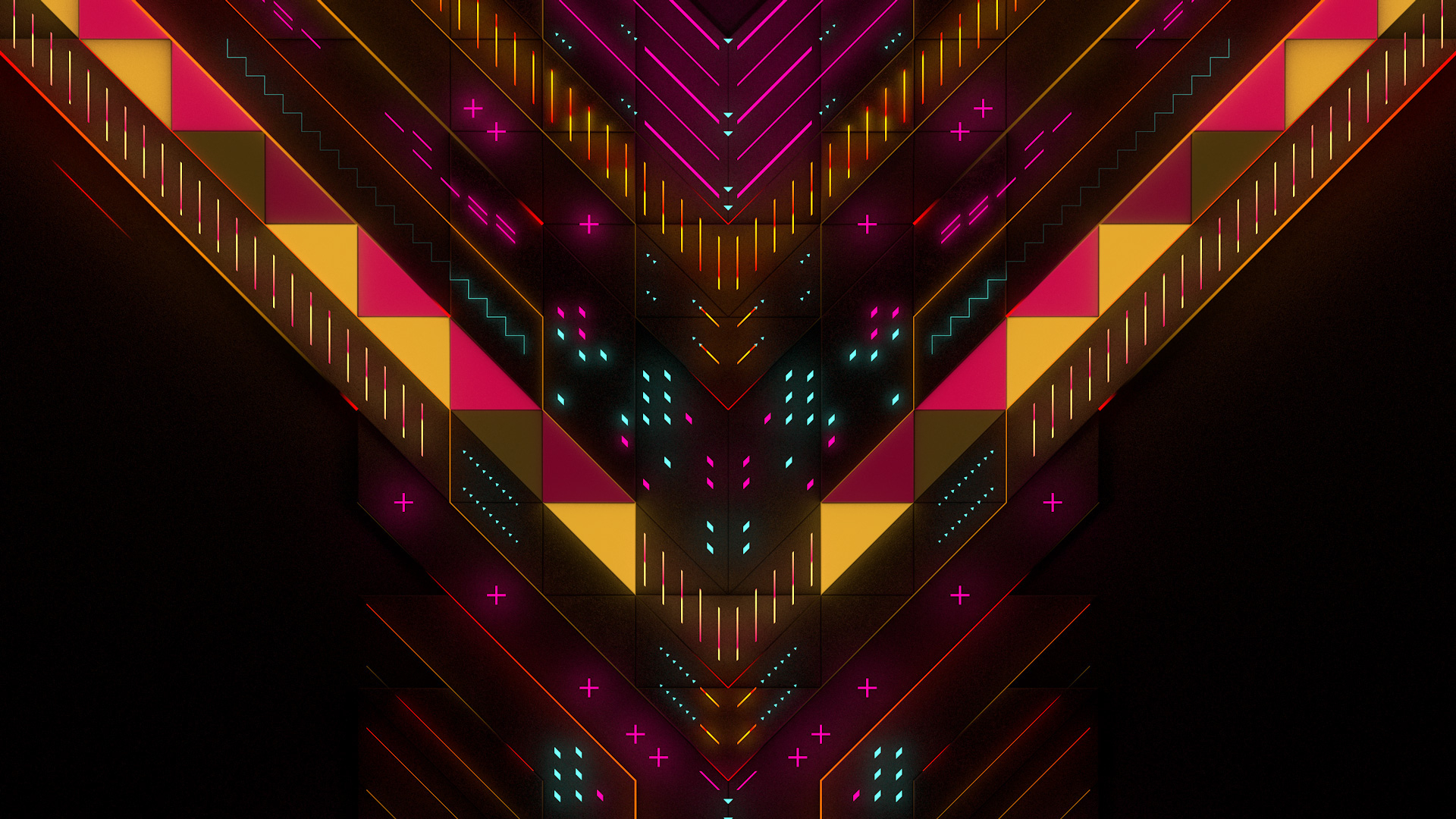 1920x1080 Neon Abstract Geometry Digital Art Laptop Full HD 1080P HD 4k Wallpapers, Images, Backgrounds, Photos and Pictures