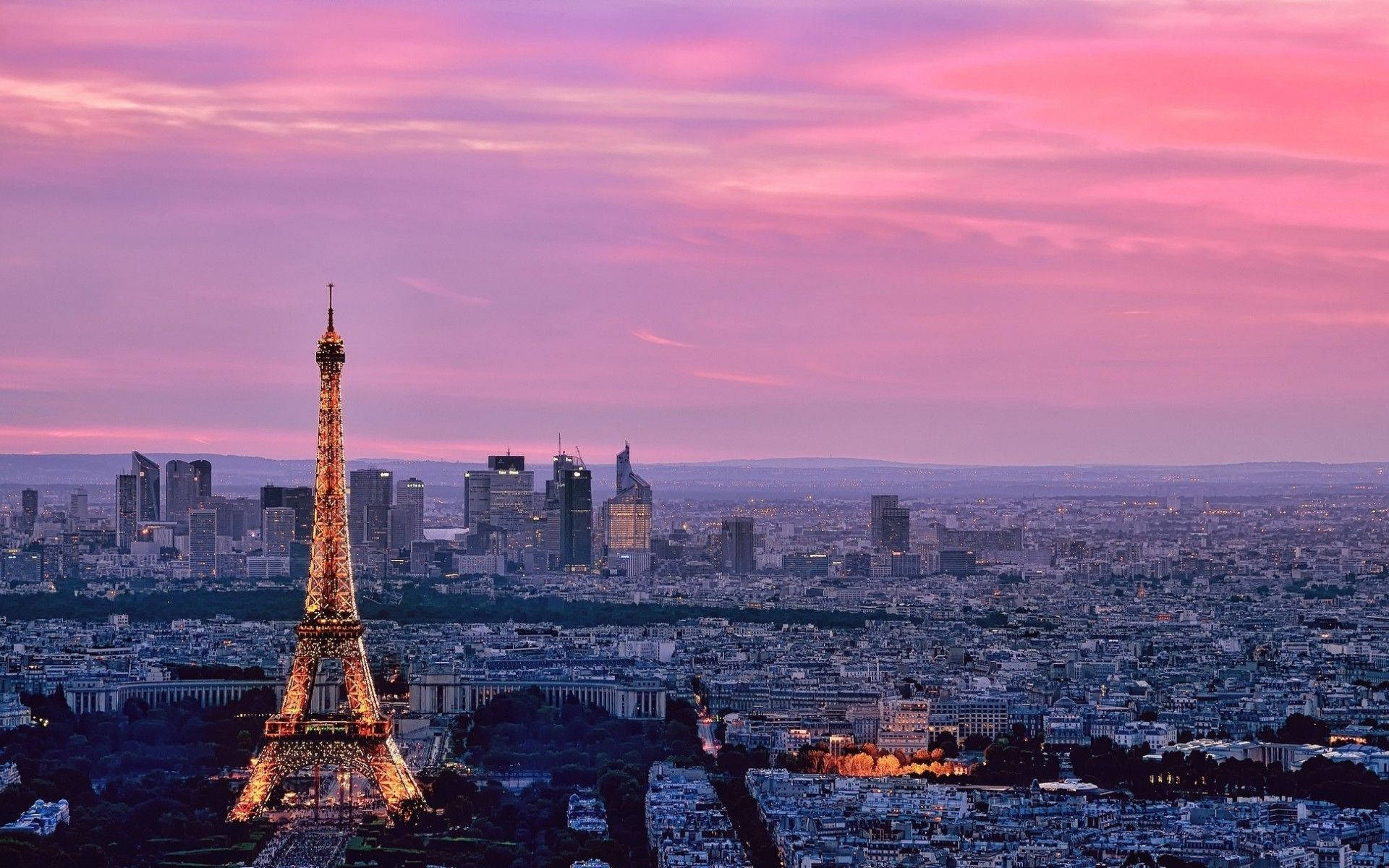 1920x1200 Download Pink Paris Cityscape Wallpaper