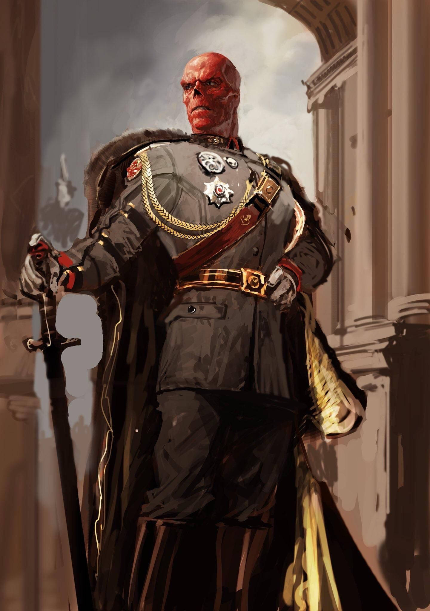 1440x2048 Download Red Skull Nazi Uniform Wallpaper