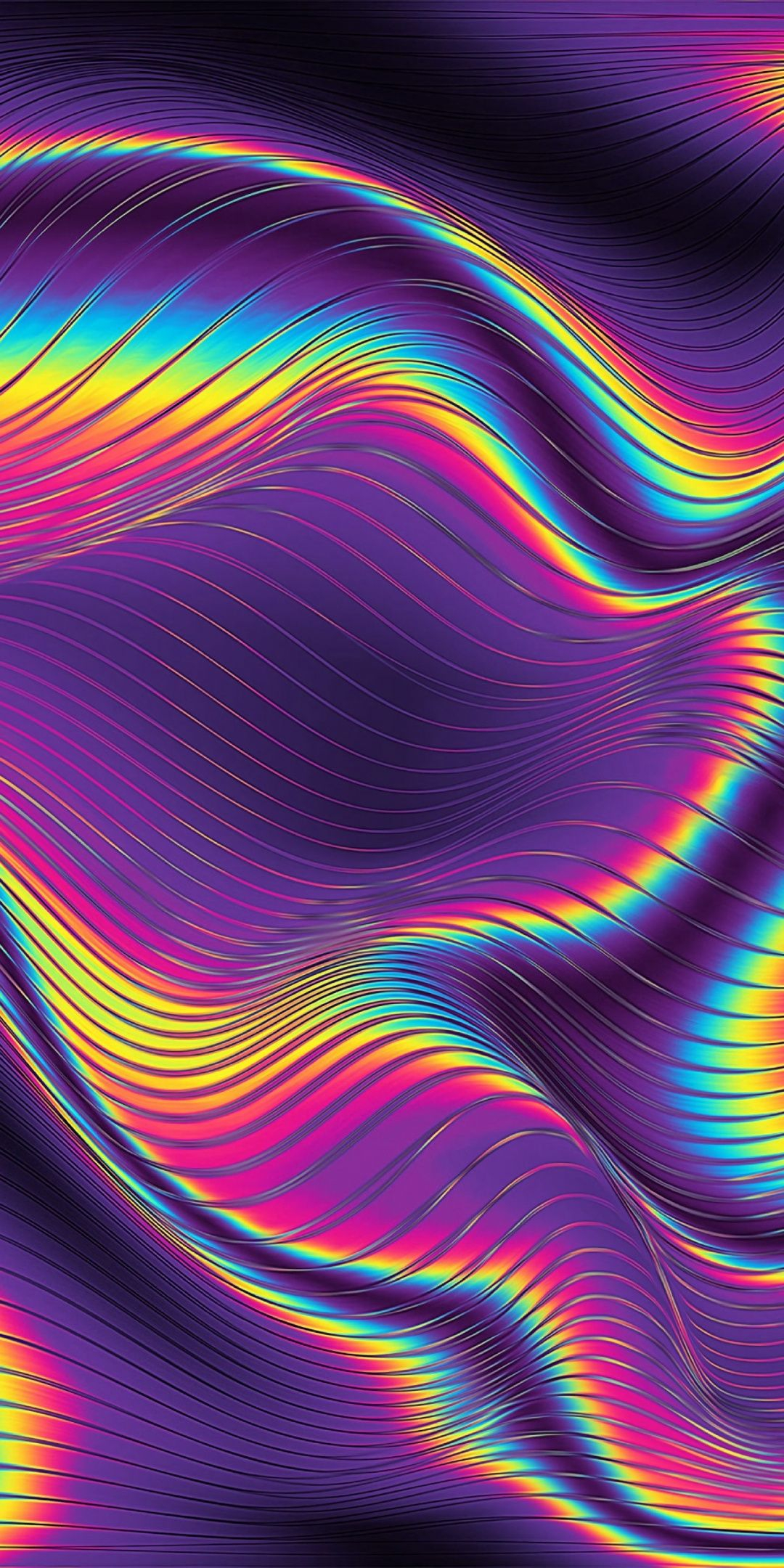 1080x2160 Bright, glowing curves, metallic, texture Wallpaper | Holographic wallpapers, Neon wallpaper, Trippy wallpaper