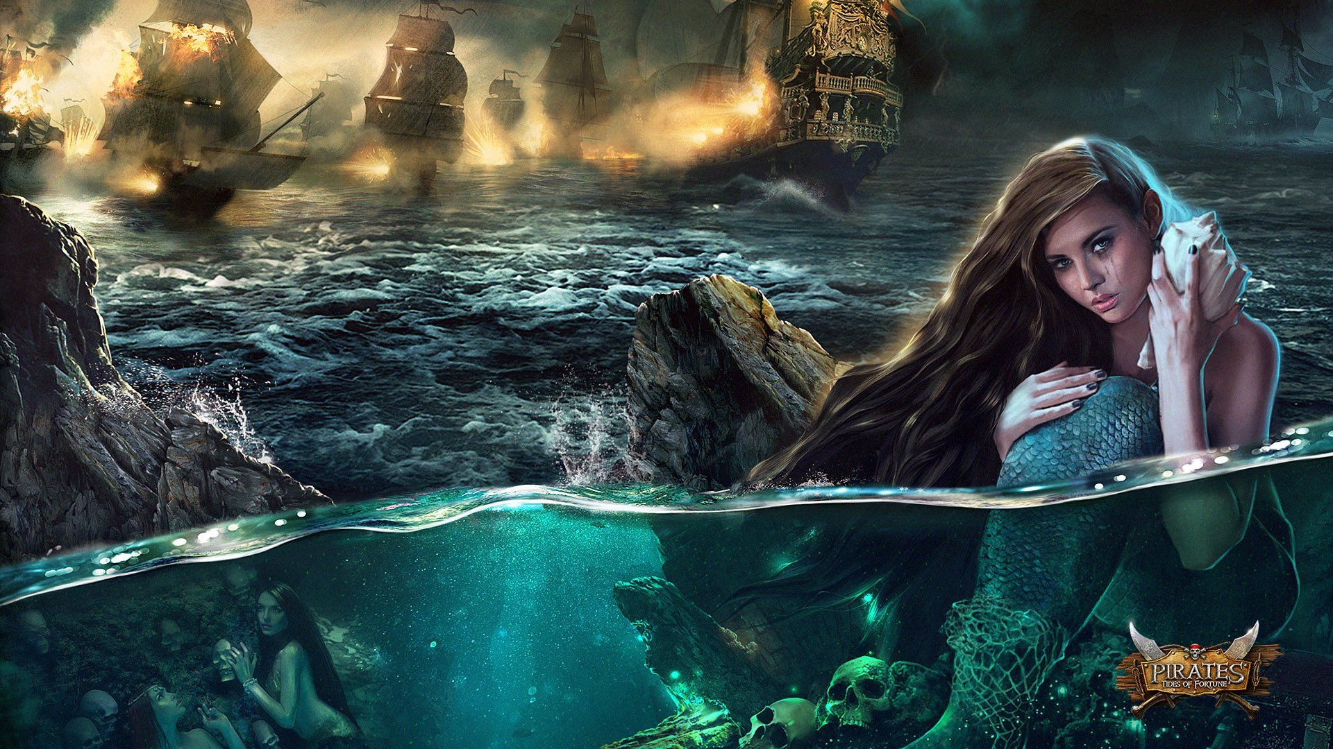 1920x1080 PIRATES TIDES Of FORTUNE strategy action fighting pirate 1ptf mmo rts online warrior mermaid mood artwork w&acirc;&#128;&brvbar; | Mermaid wallpapers, Artwork, Pirates of the caribbea