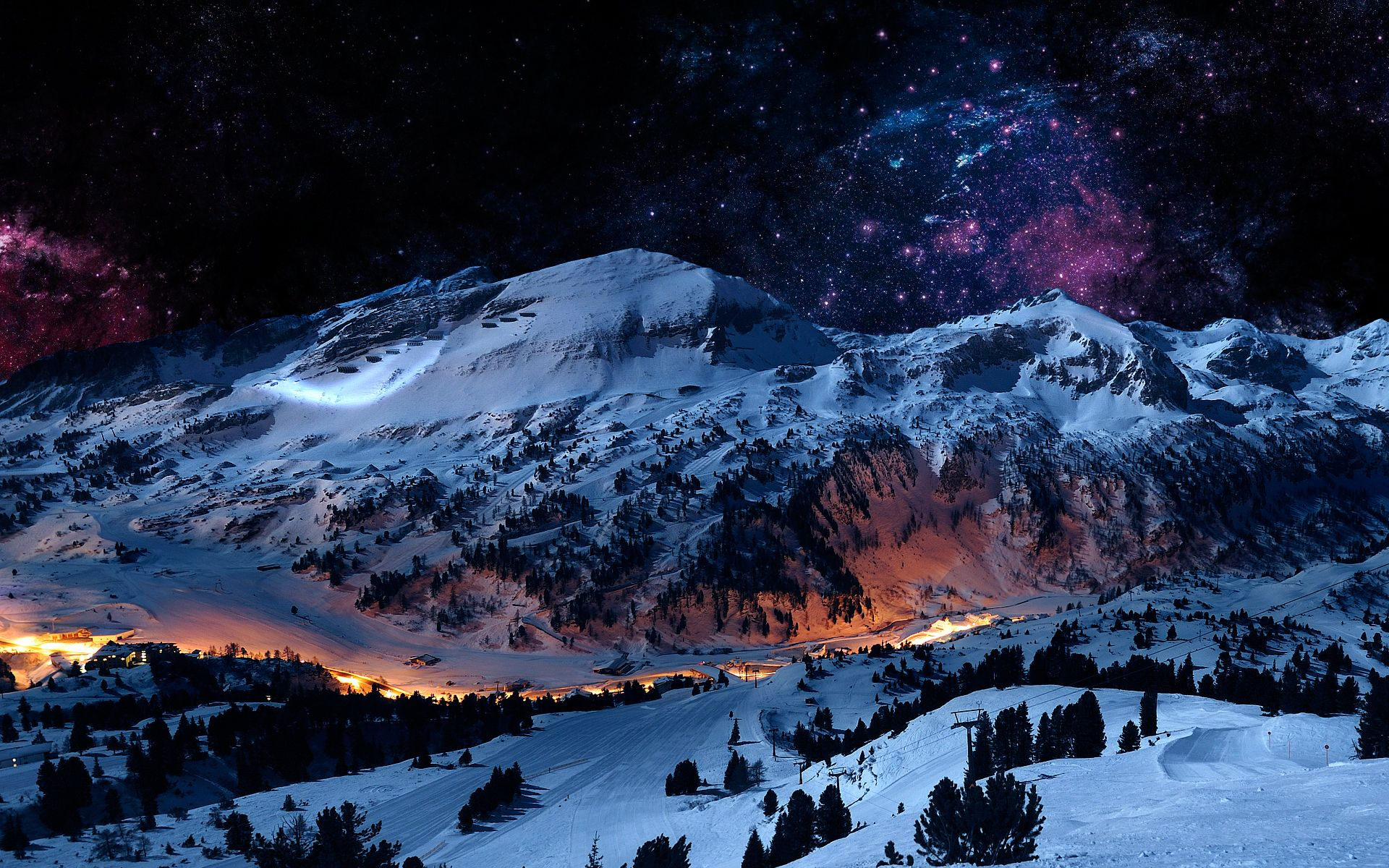 1920x1200 Winter Mountain Scene | Mountain landscape, Mountains at night, Winter wallpaper hd