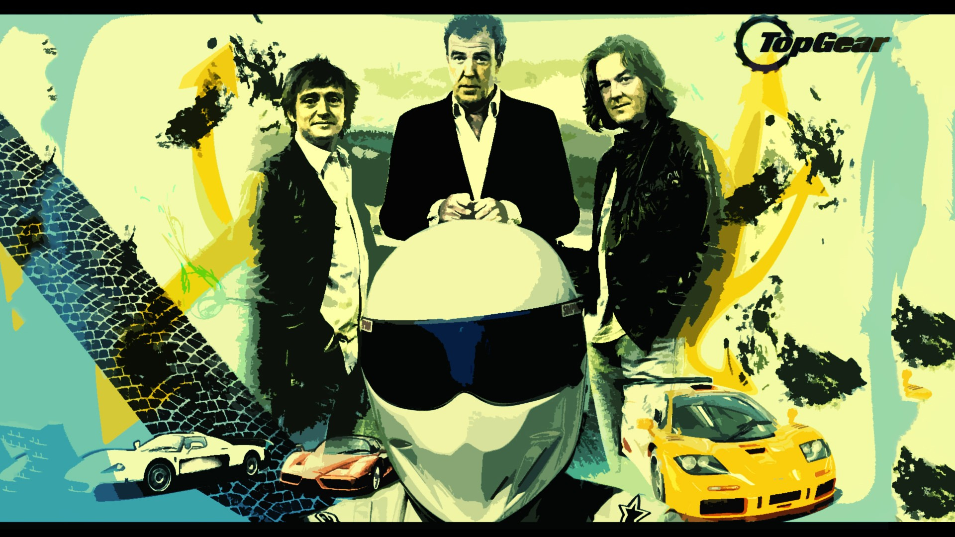 1920x1080 Wallpaper : illustration, anime, cartoon, comics, poster, Top Gear, Jeremy Clarkson, The Stig, James May, Richard Hammond, Captain Slow, px, album cover, comic book CoolWallpapers 543984 HD Wallpapers