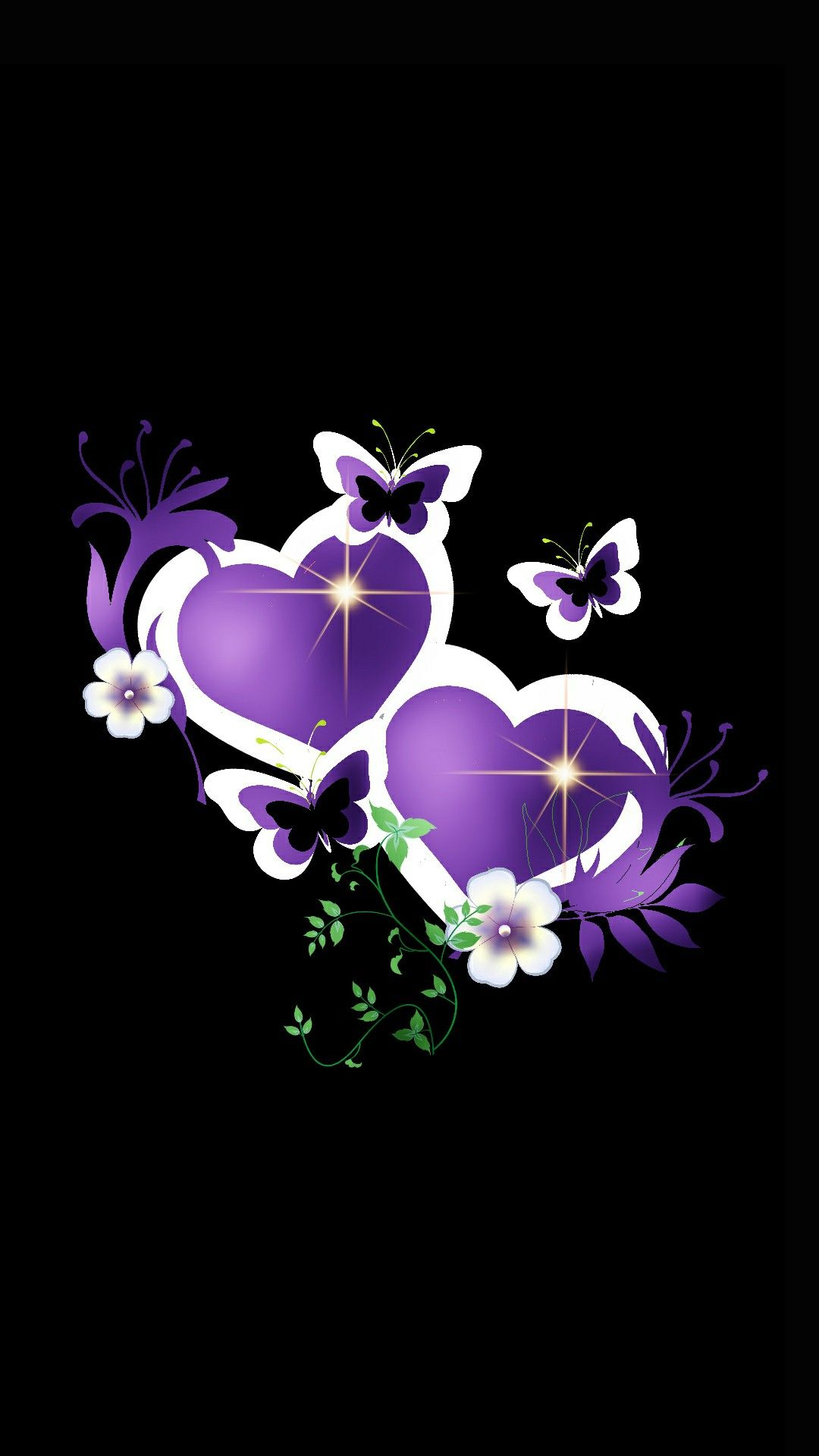 1080x1920 Purple \u0026 white hearts \u0026 butterflies | Purple butterfly wallpaper, Heart wallpaper, Heart iphone wallpaper